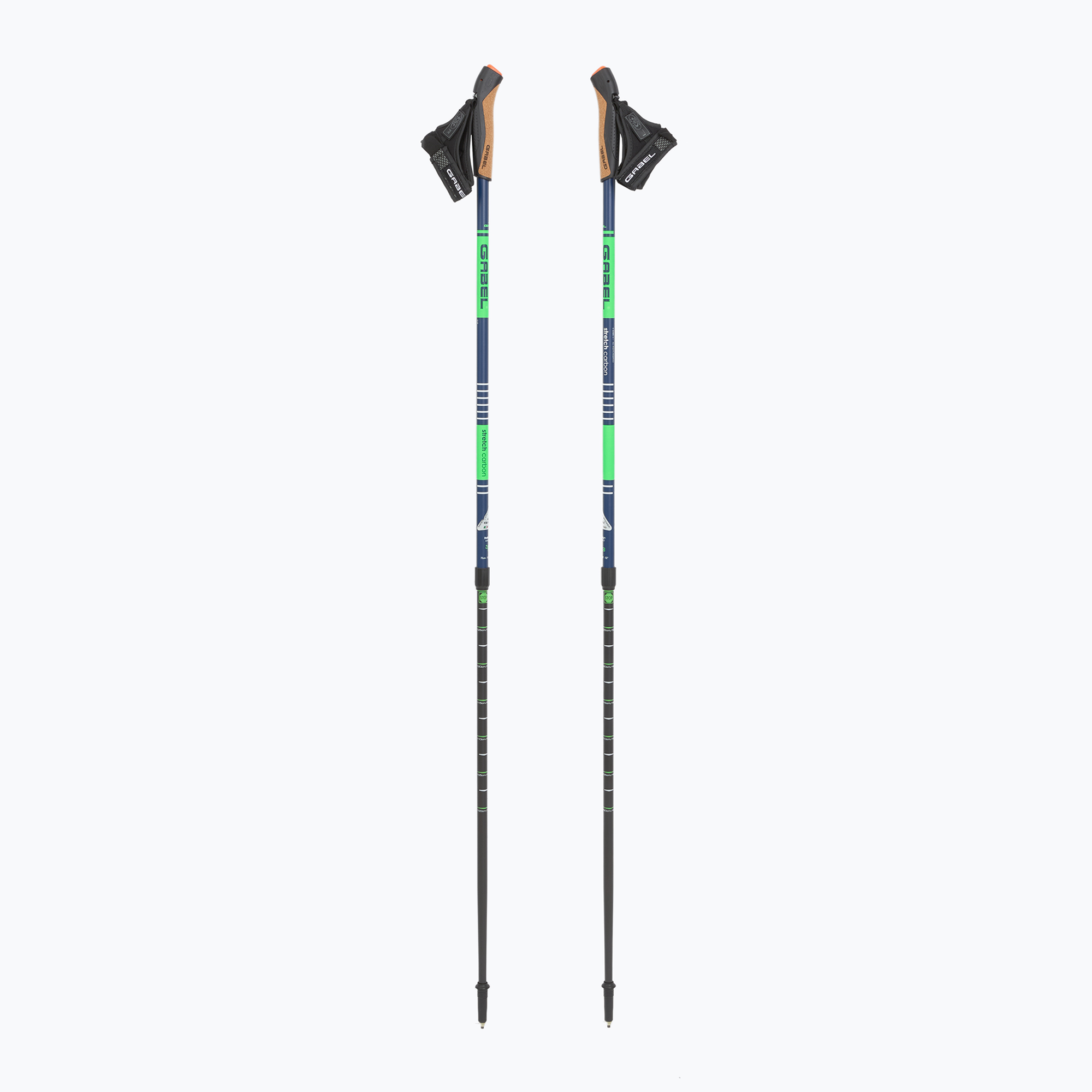 Kije nordic walking GABEL Strech Carbon limonkowy