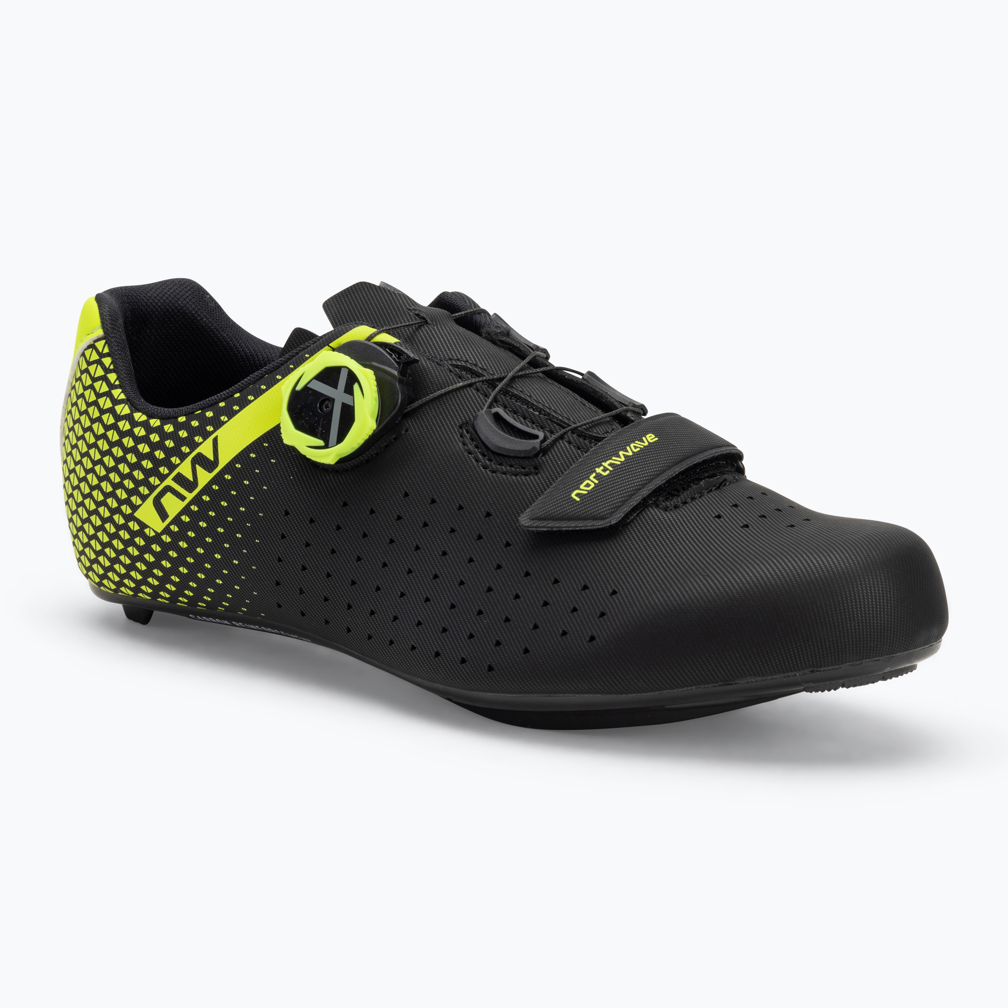 Мъжки обувки за шосе Northwave Core Plus 2 black/yellow fluo