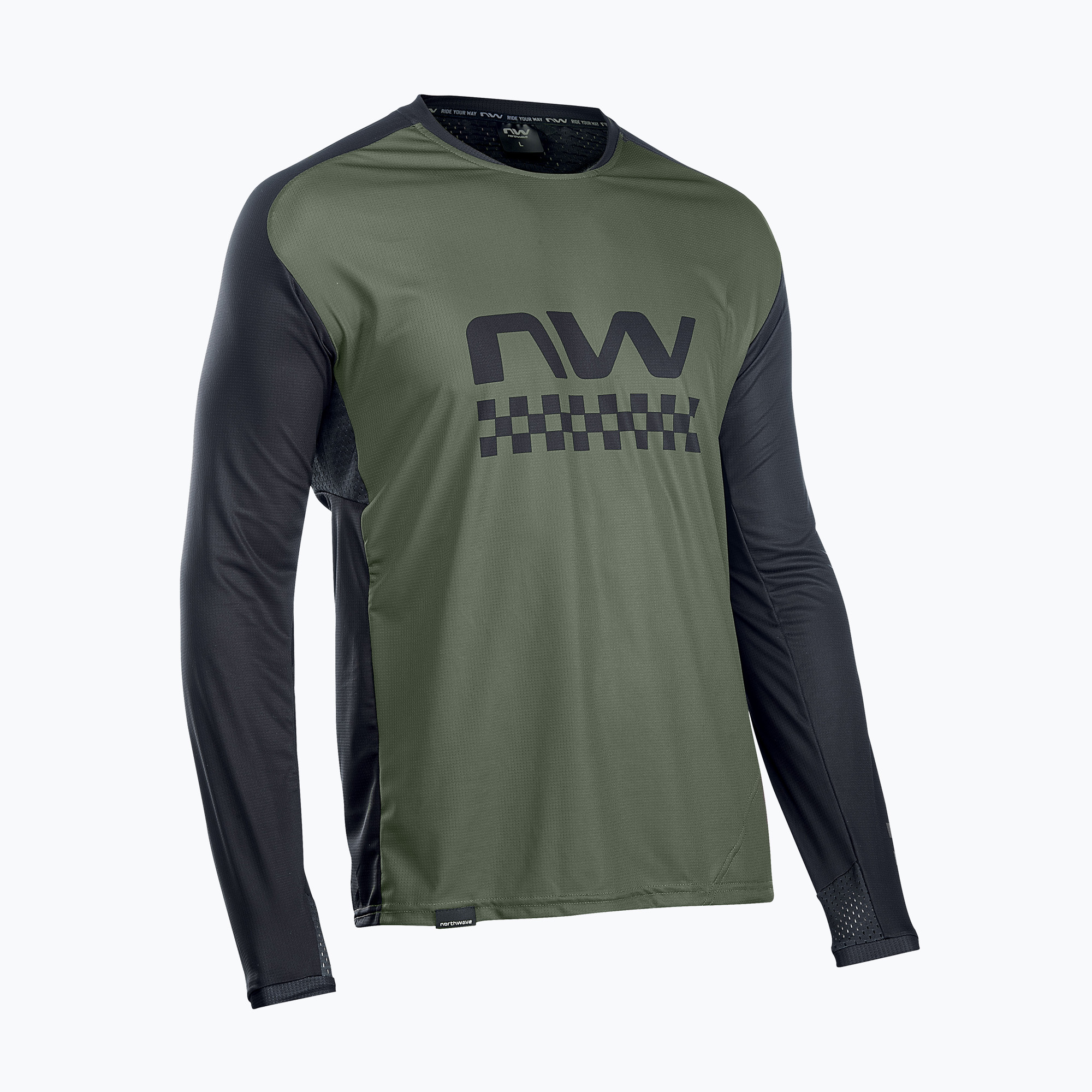 Northwave Edge LS 47 tricou de ciclism pentru bărbați verde/negru 89201301 (Edge 89201301)