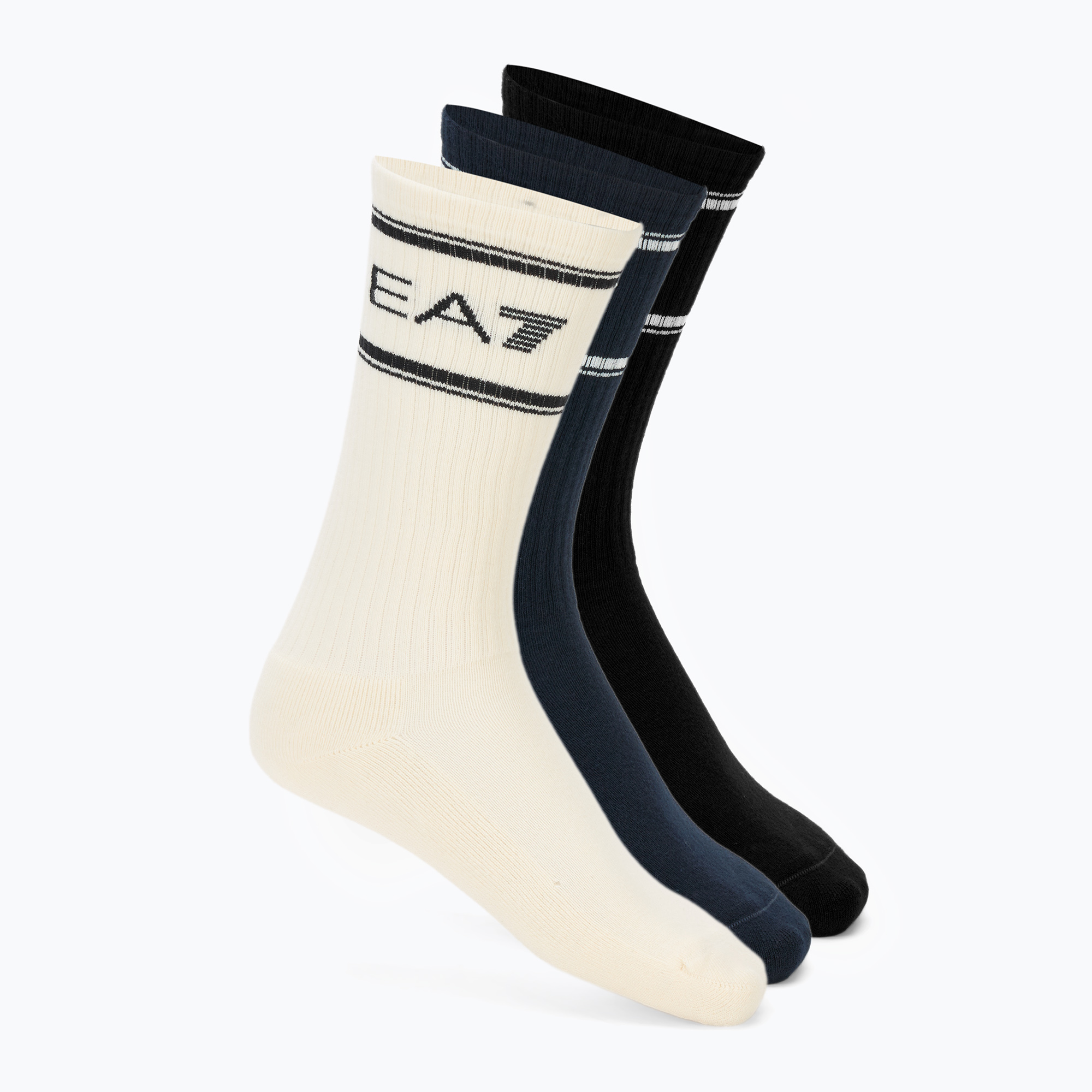 Skarpety EA7 Emporio Armani Train Socks Sponge 3 pary black/vanilla ice/armani blu 