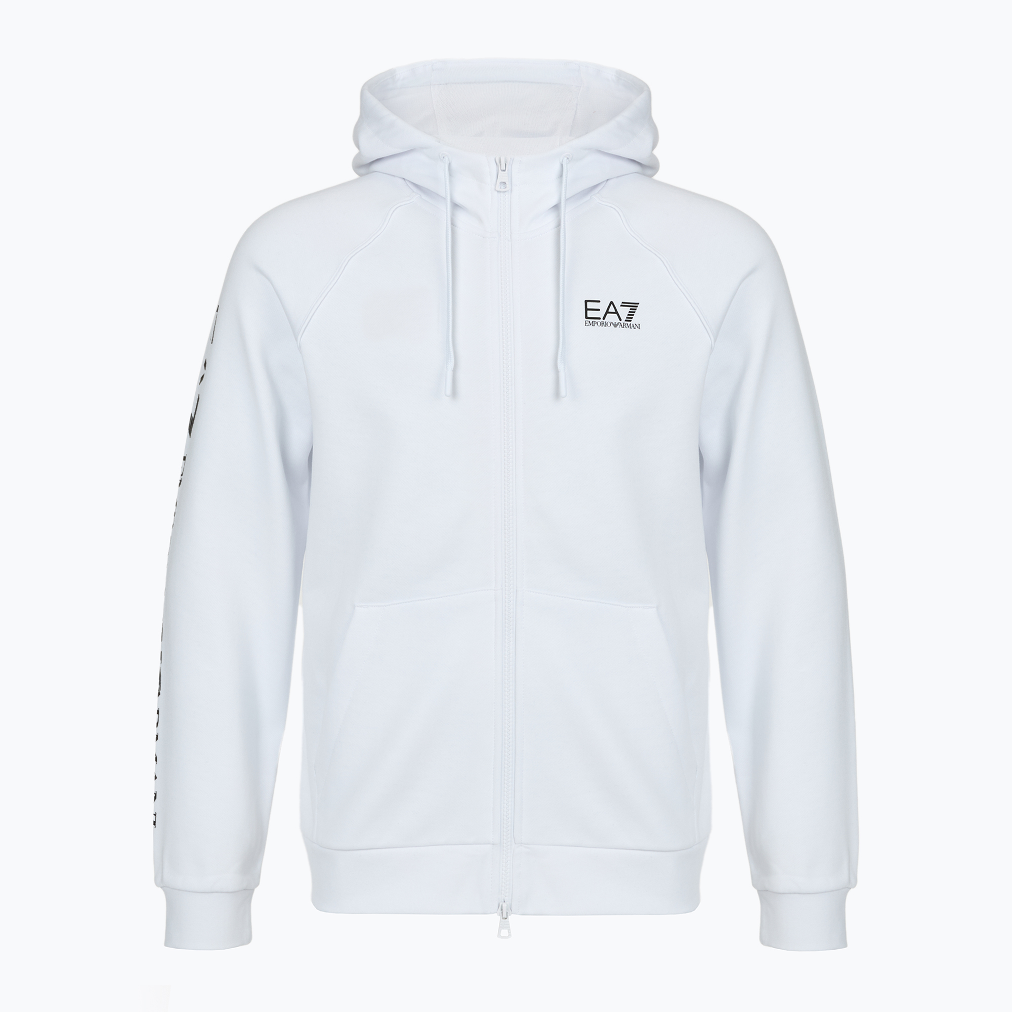 Bluza męska Emporio Armani EA7 Train Logo Series Extended Logo Hoodie Fz white/black