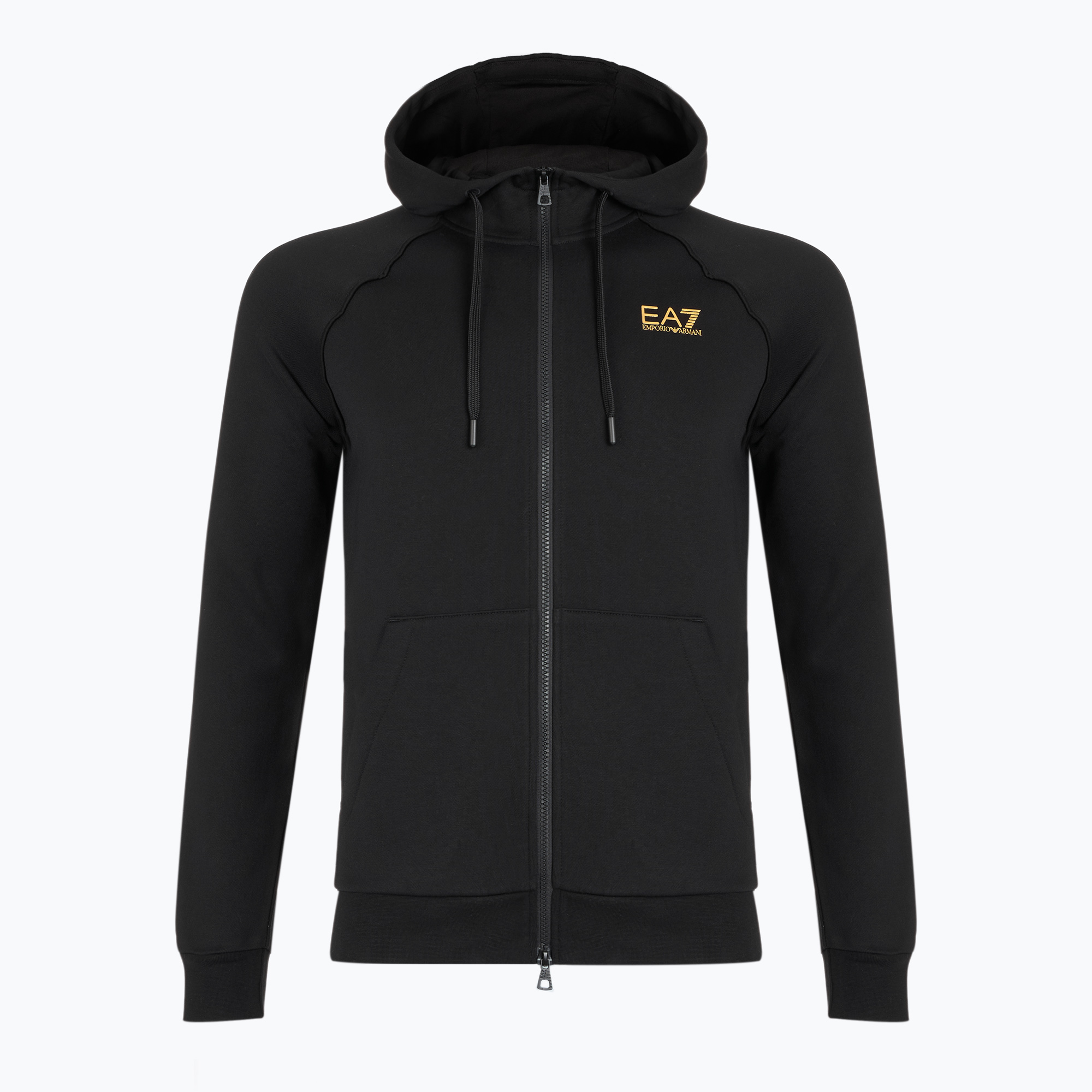 Bluza męska Emporio Armani EA7 Train Logo Series Extended Logo Hoodie Fz black/gold
