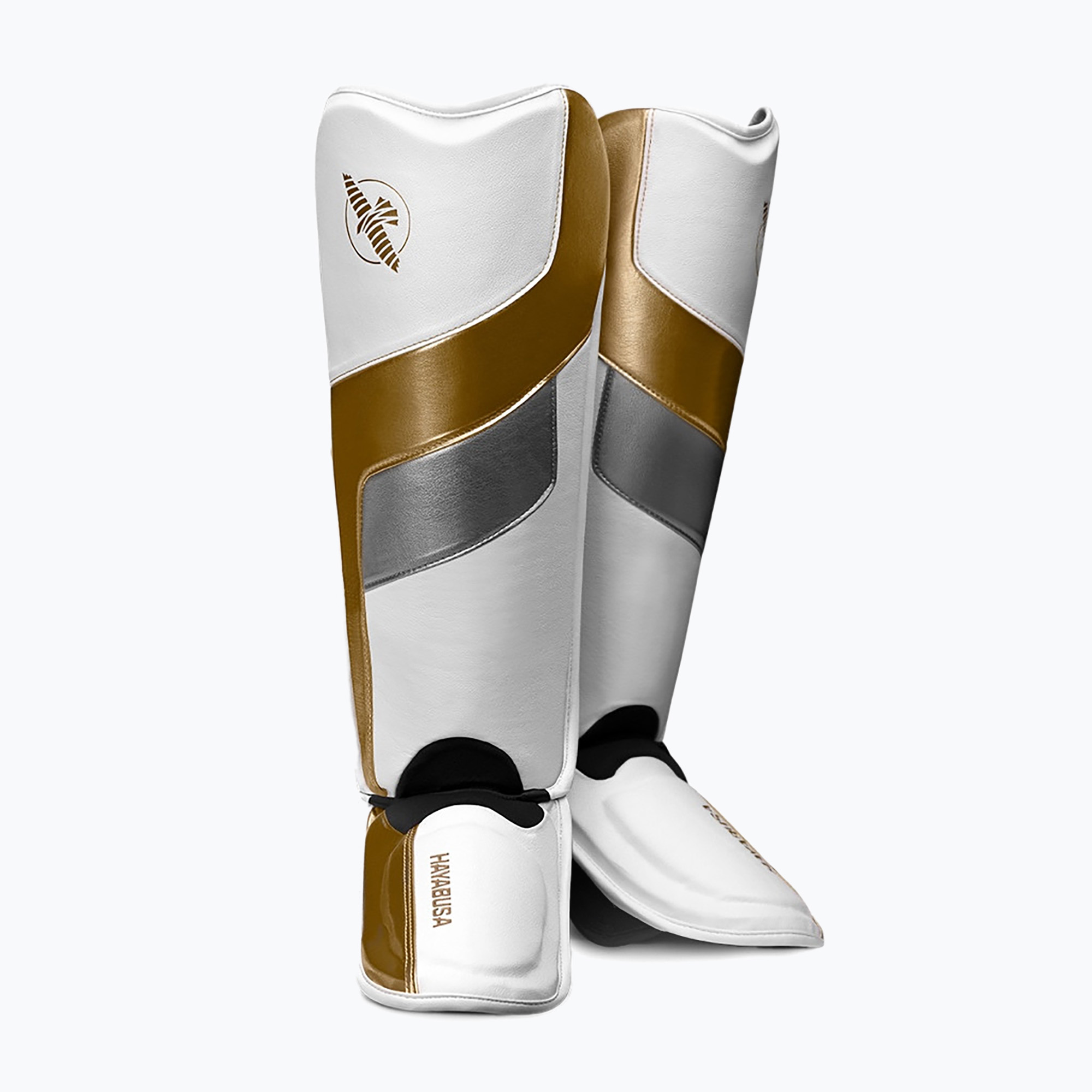Ochraniacze piszczeli i stóp Hayabusa T3 Full Back Shin Guards white 