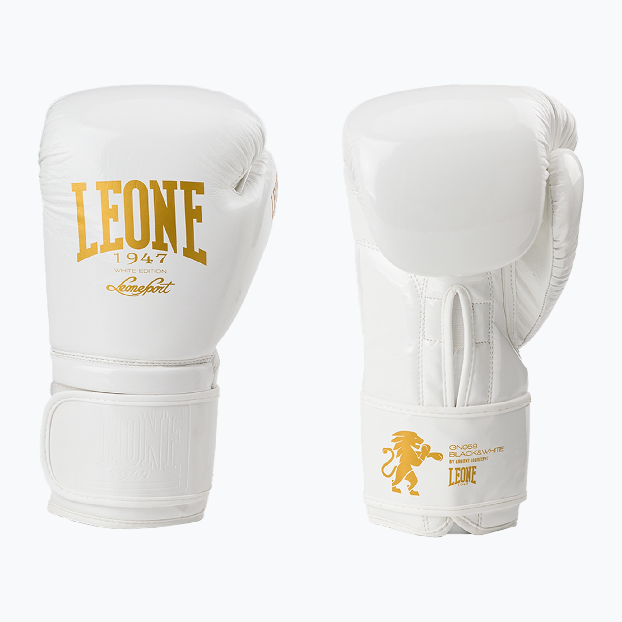 Guantoni da boxe LEONE 1947 Black&White bianco (14 oz) (Black&White GN059)