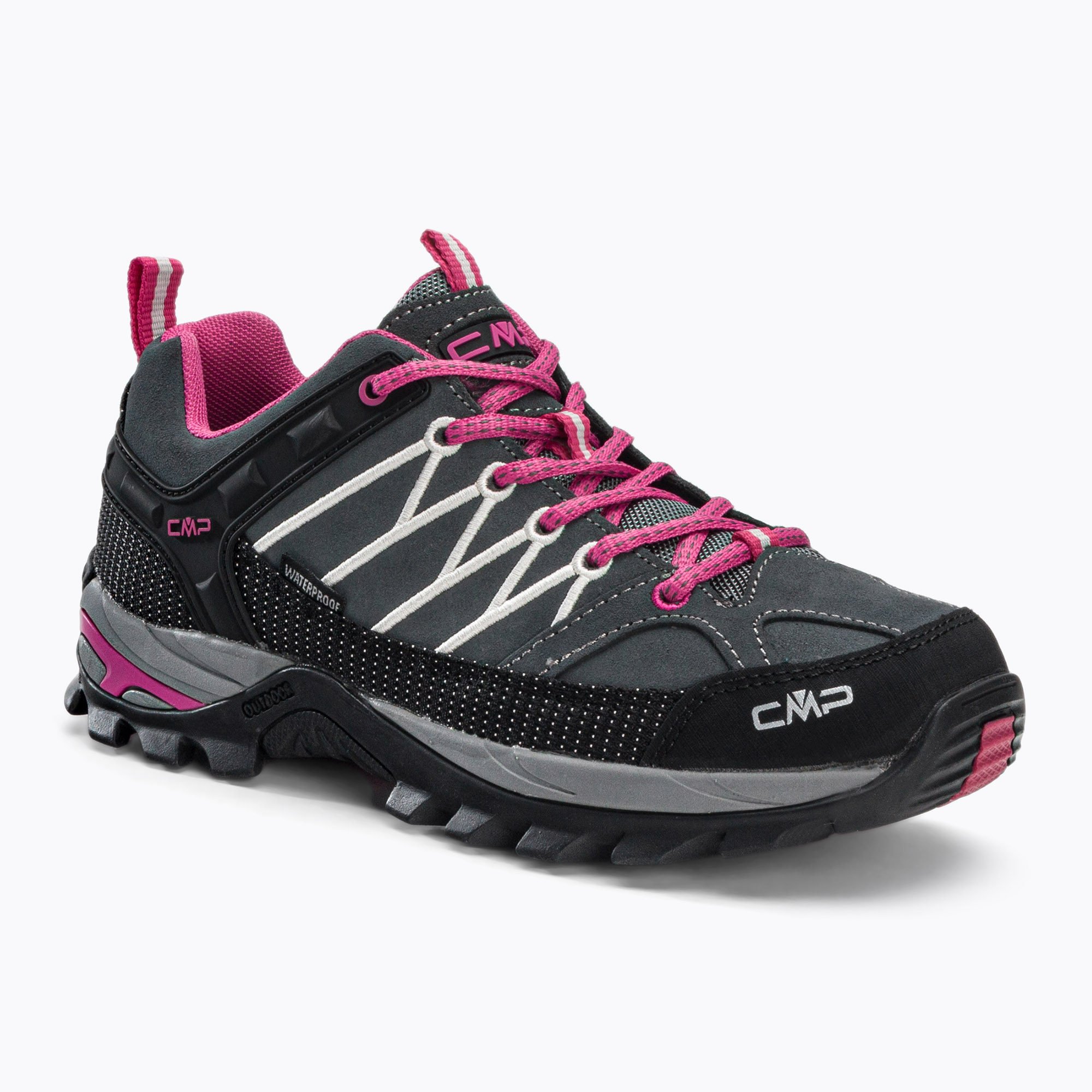 Buty trekkingowe damskie CMP Rigel Low Wp grey/fuxia 