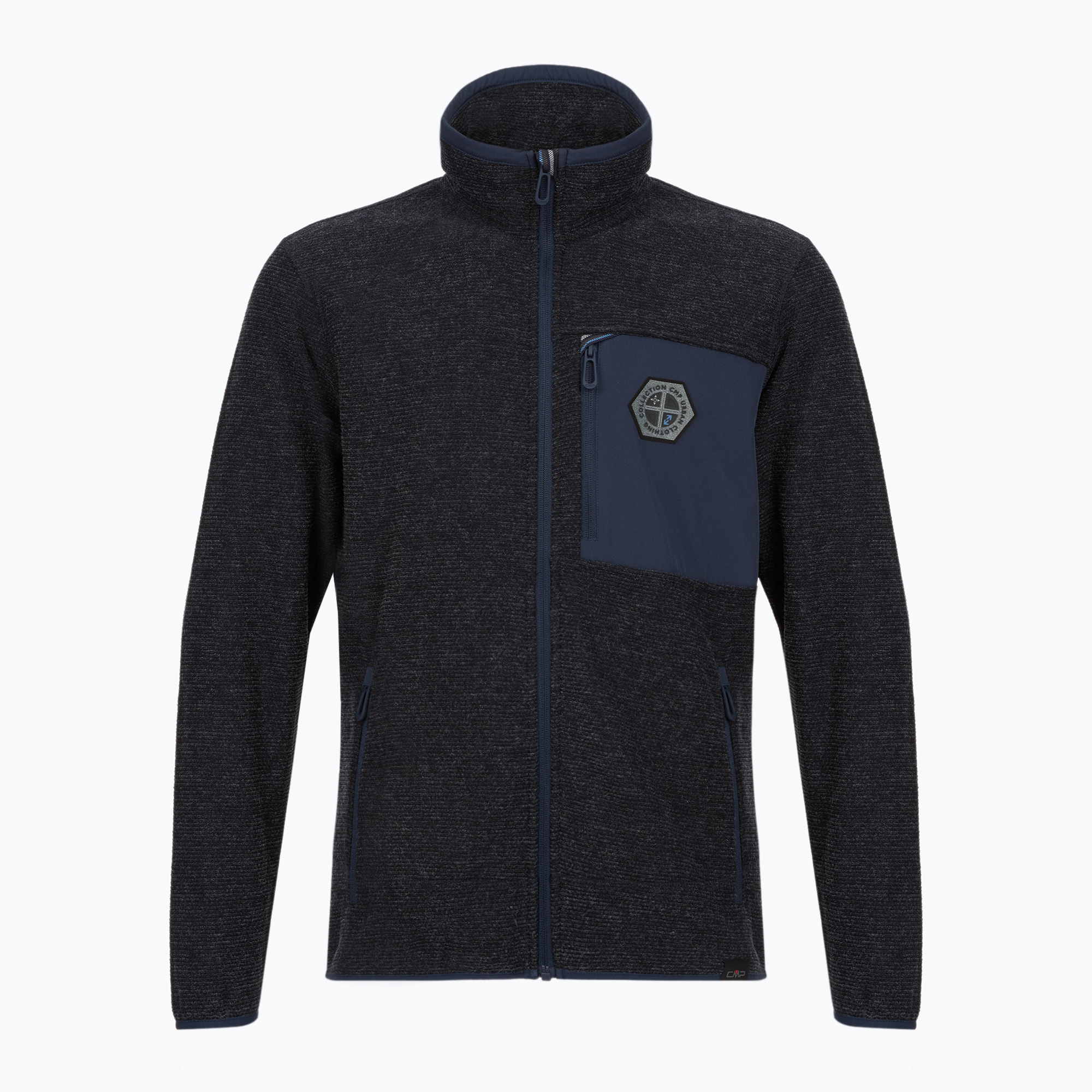 Bluza polarowa męska CMP 35H3907 Melange Knitted b.blue melange/b.blue 