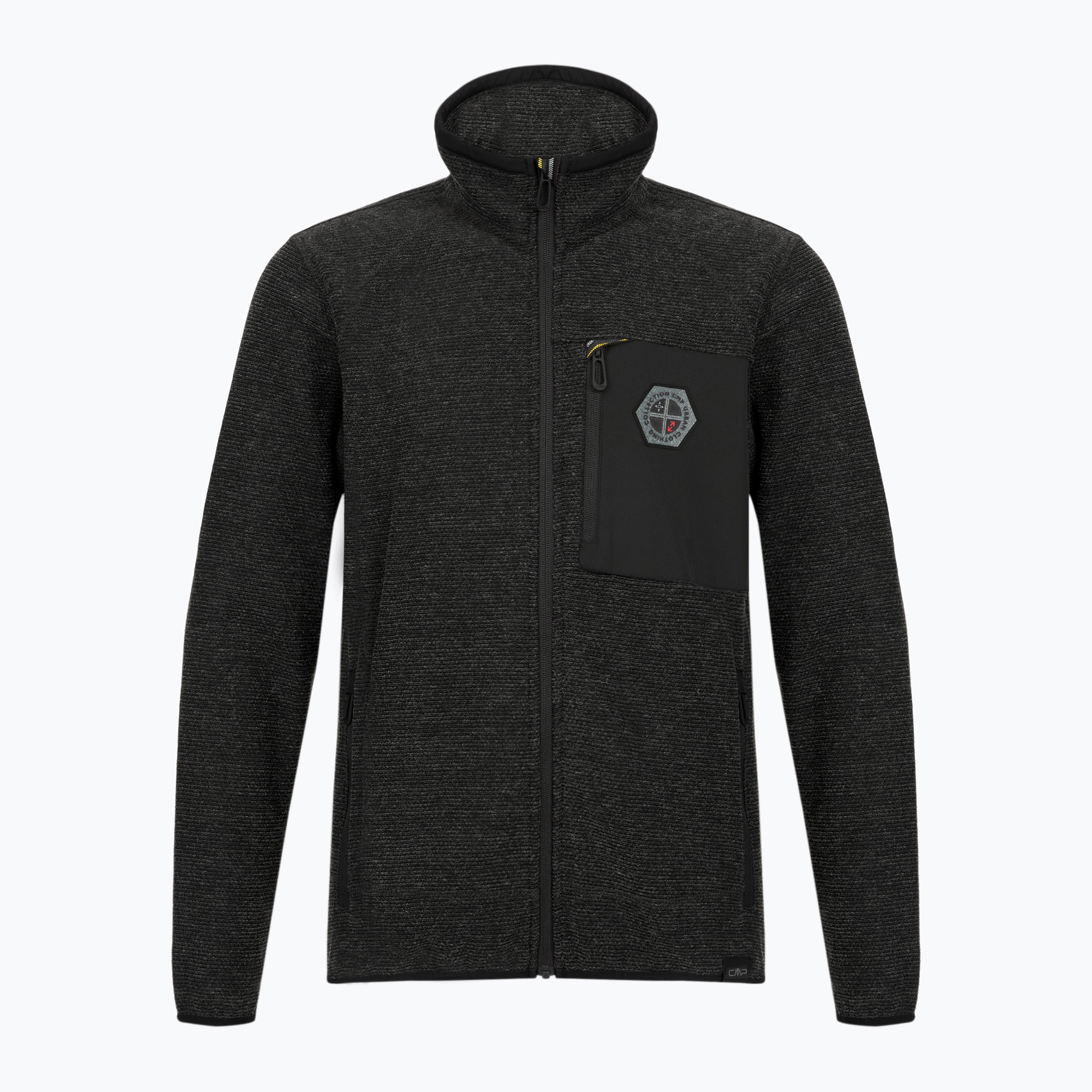 Bluza polarowa męska CMP 35H3907 Melange Knitted antracite melange 