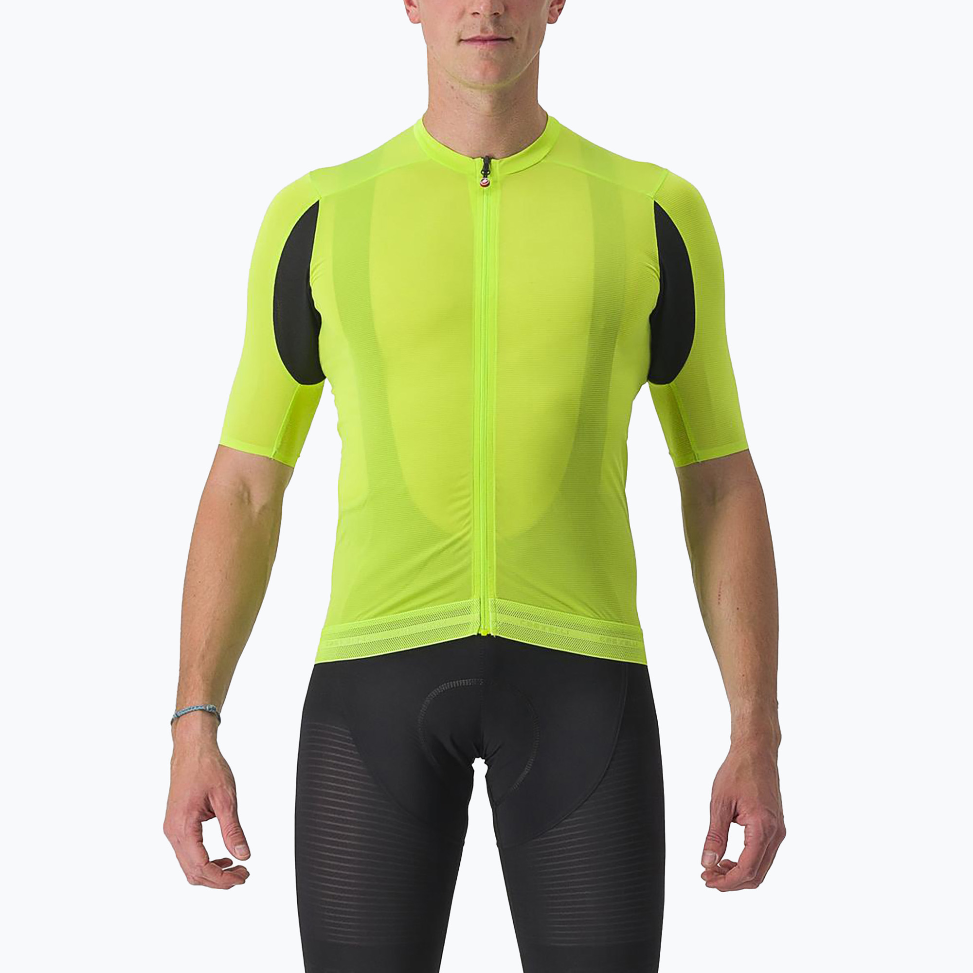 Men's Castelli Superleggera 3 electric lime cycle jersey (M)
