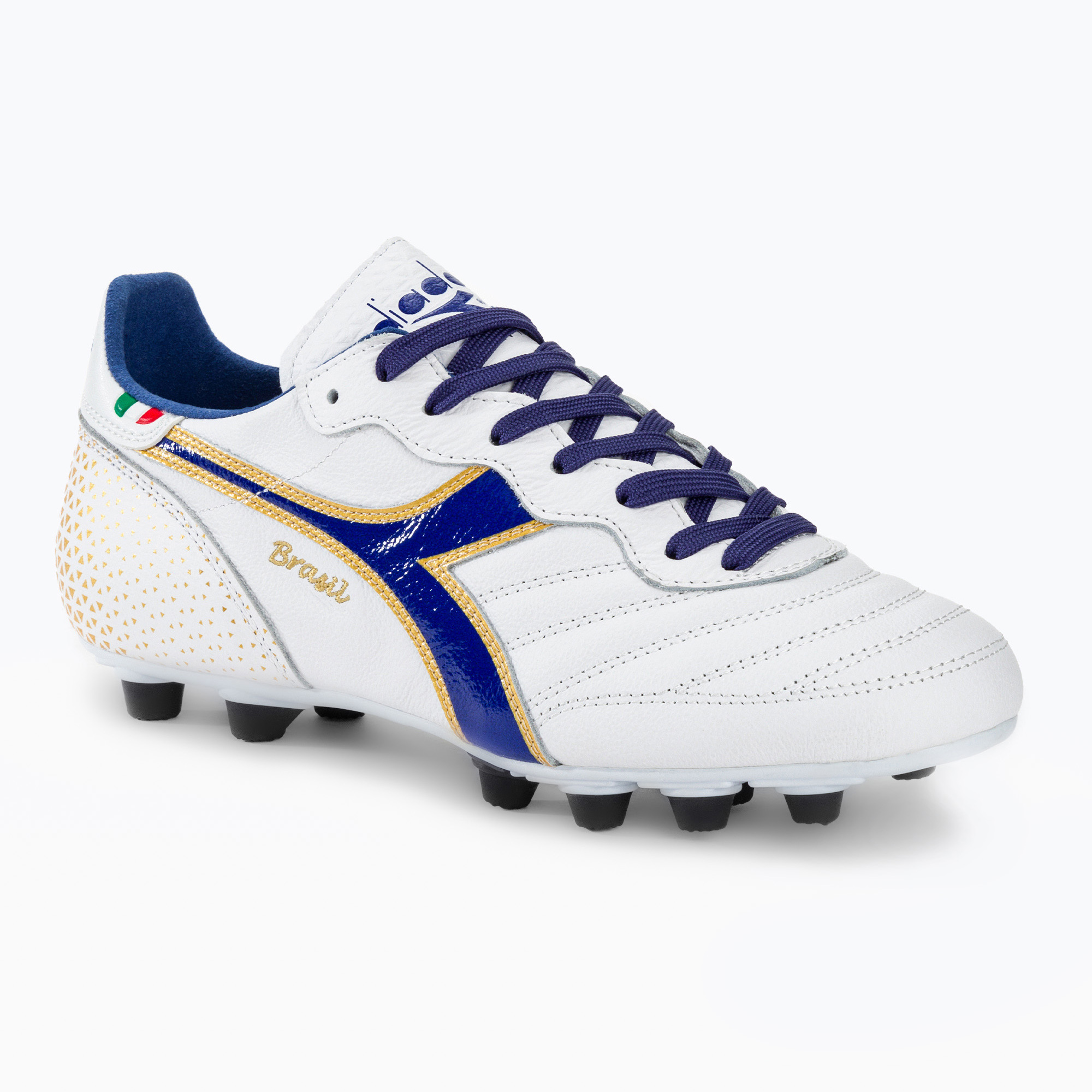 Buty piłkarskie męskie Diadora Brasil Italy OG GR LT+ MDPU white/blue/gold 