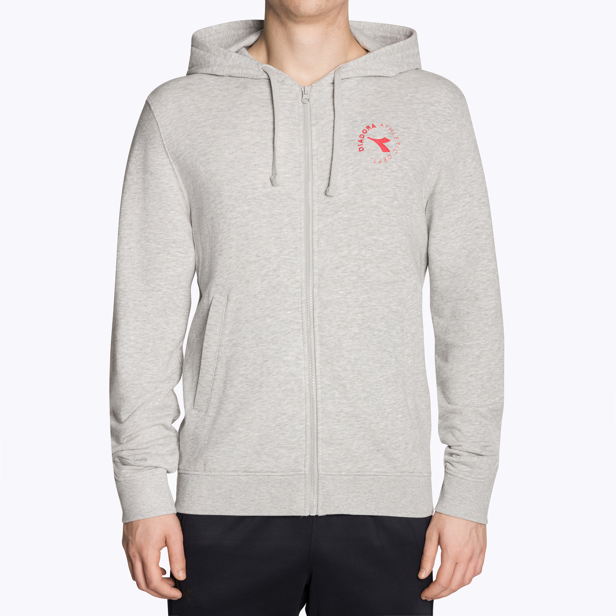 Bluza męska Diadora Hoodie FZ Essential Sport grigio medio chiaro melange 