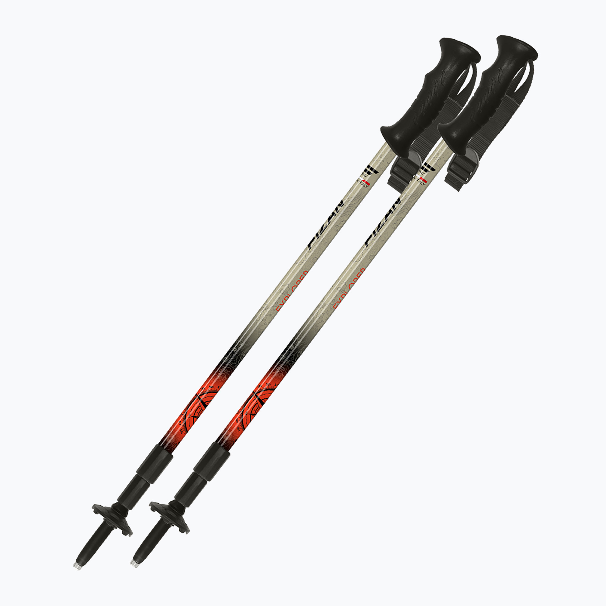 Kije trekkingowe Fizan Explorer beige/red