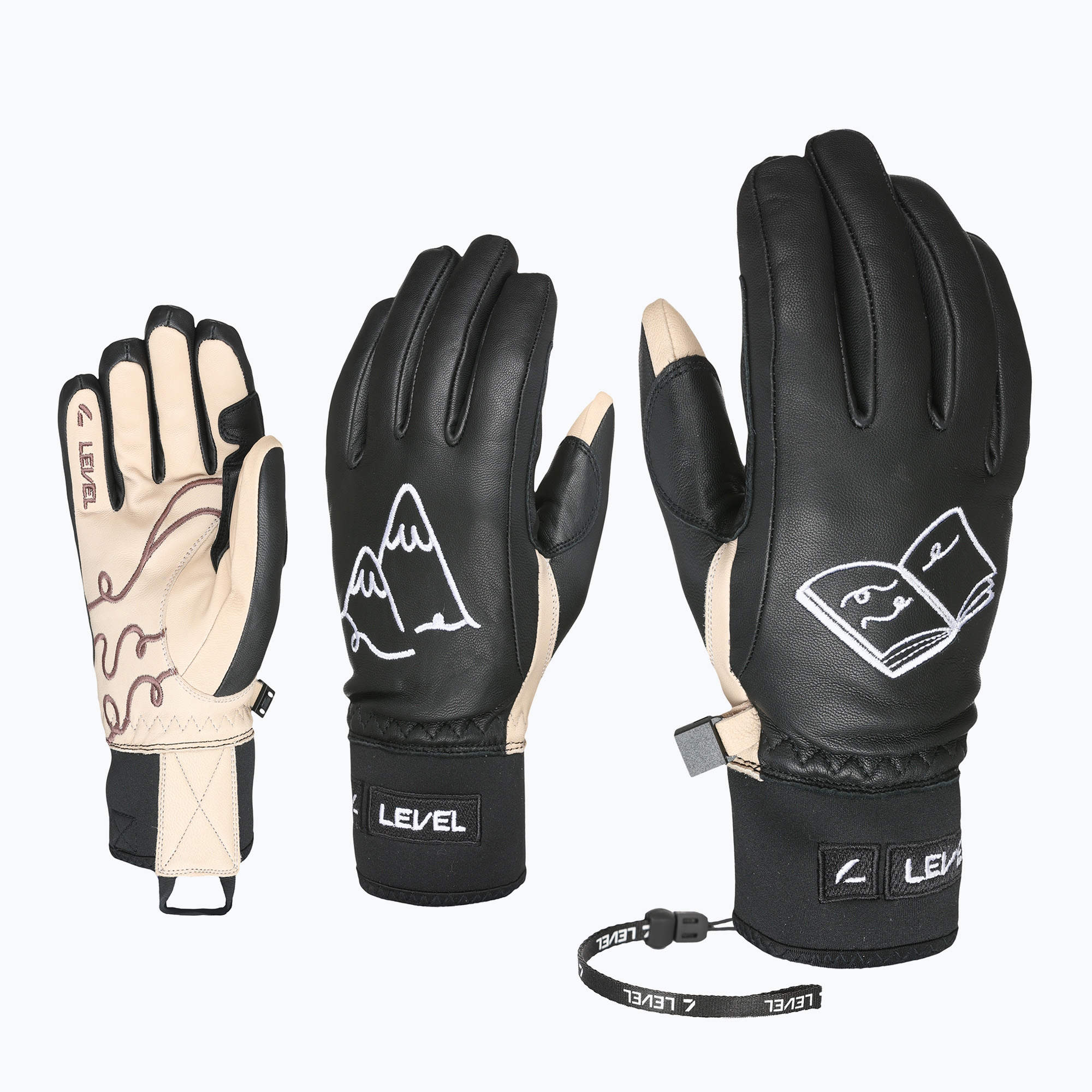 Дамски скиорски ръкавици Level Ivory pk black