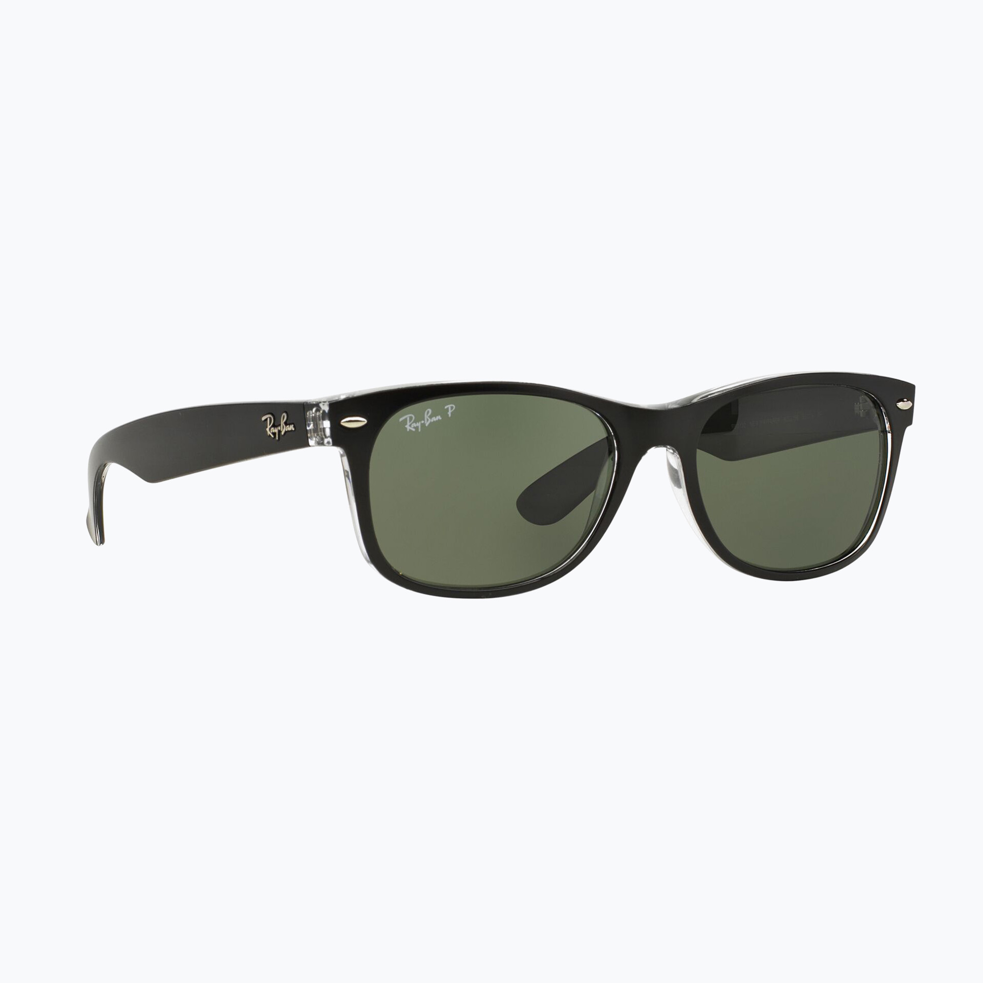 Okulary przeciwsłoneczne Ray-Ban New Wayfarer Classic matt black transparent/green g-15 