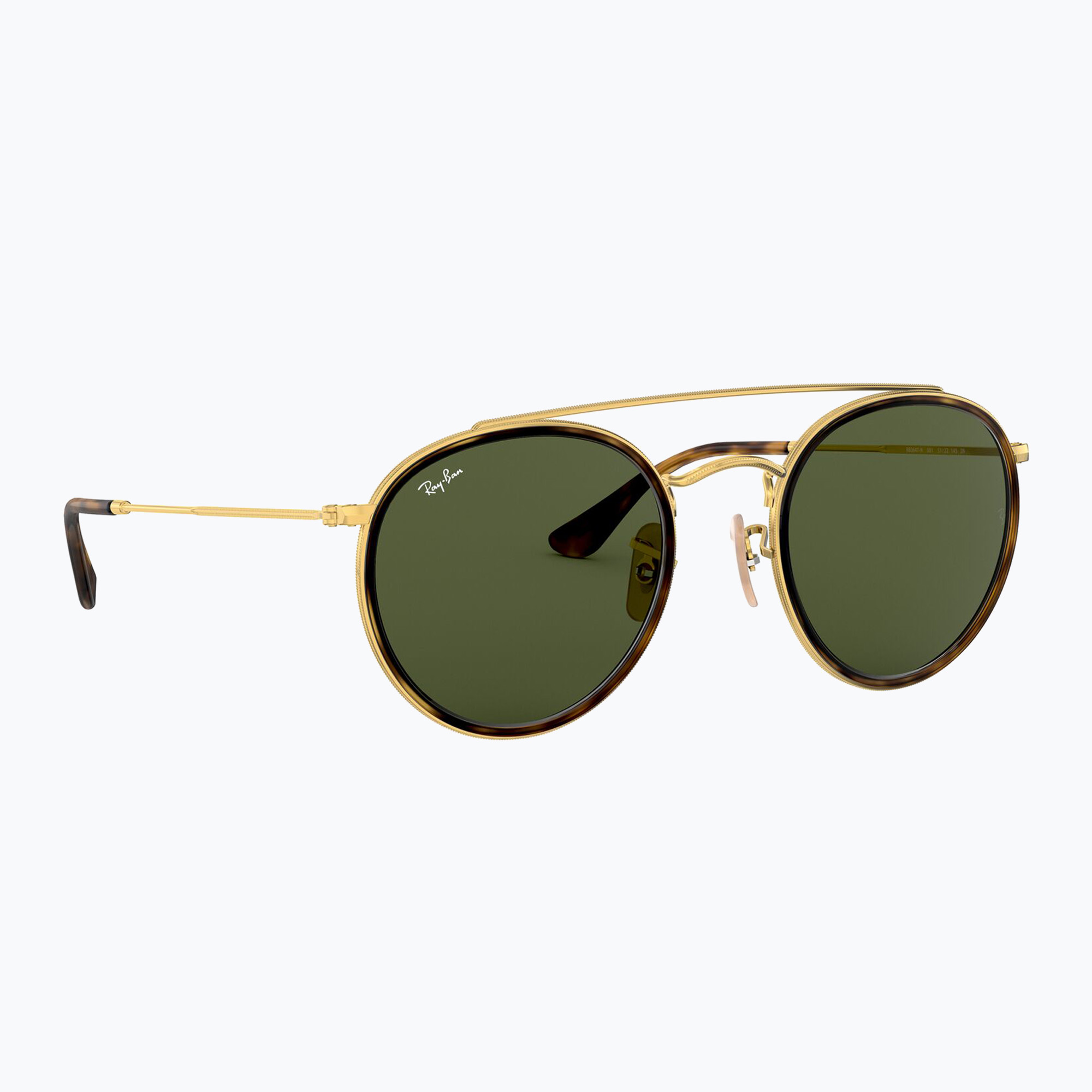 Okulary przeciwsłoneczne Ray-Ban Round Double Bridge arista gold/green g-15 