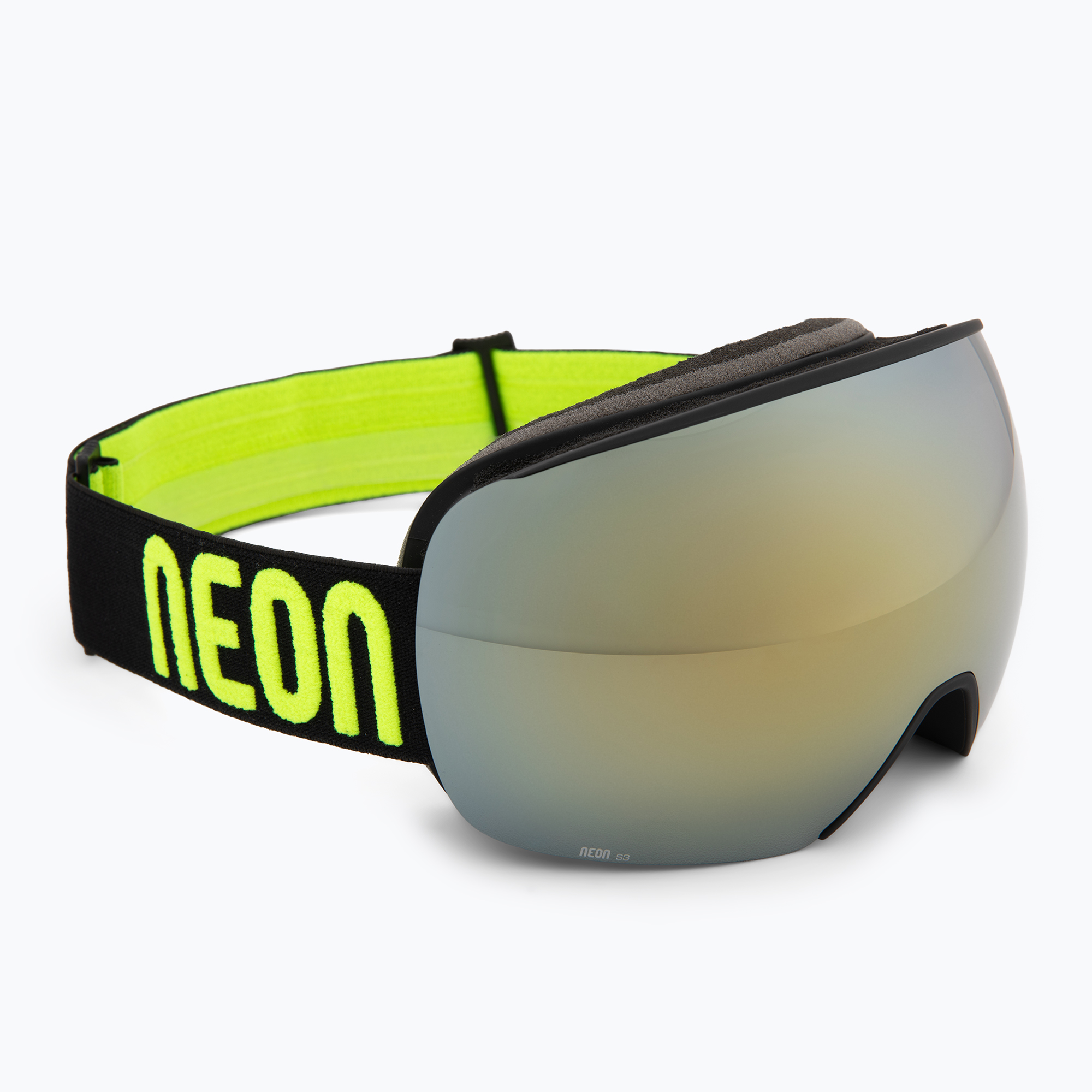 Скиорска маска Neon Beam black/yellow/mirror bronze