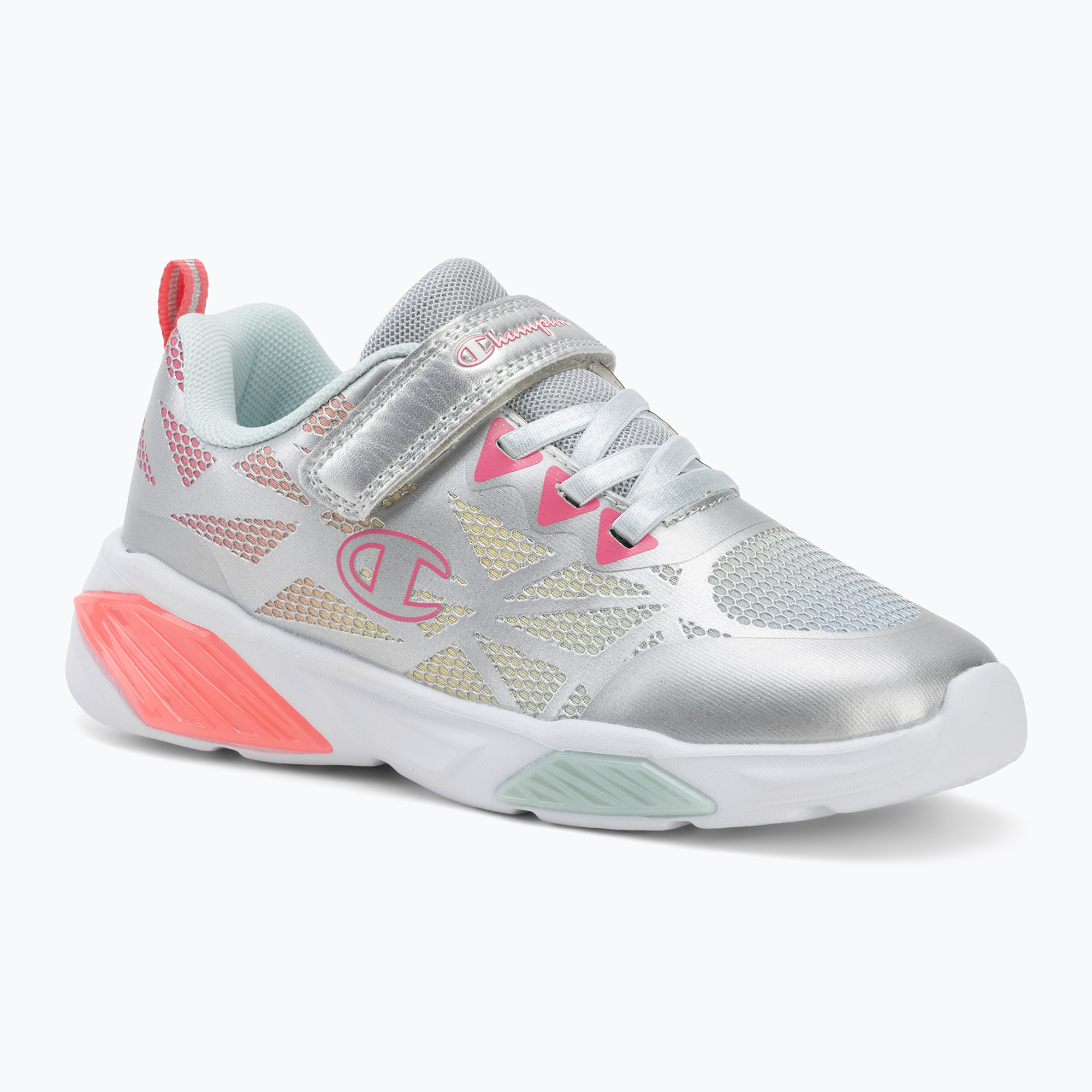 Buty dziecięce Champion Wave Tri G PS Low Cut silver/blue burgundy/imperial light blue 