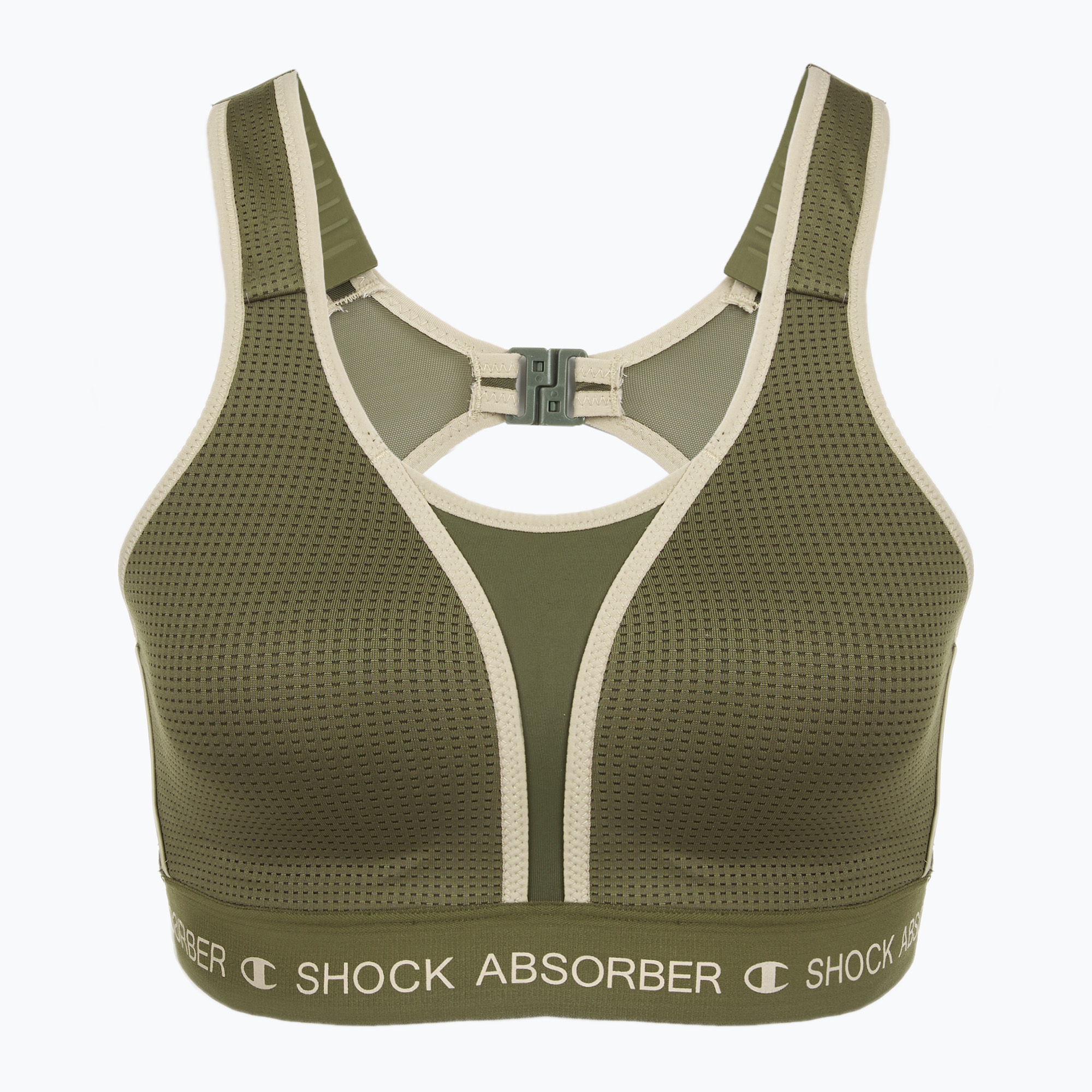 Biustonosz treningowy Shock Absorber Ultimate Run Bra Padded khaki 