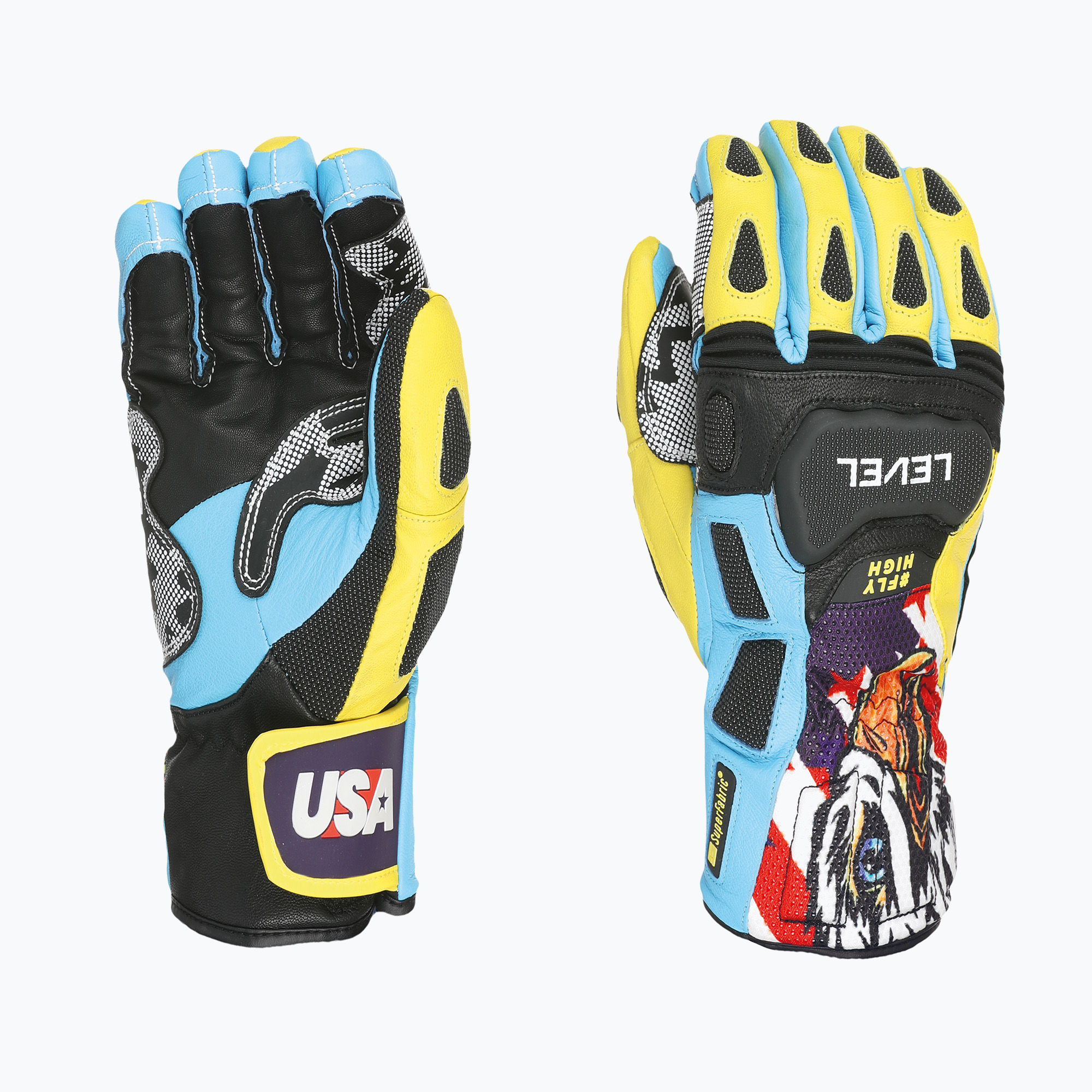 Guanti da sci Level SQ CF black/yellow