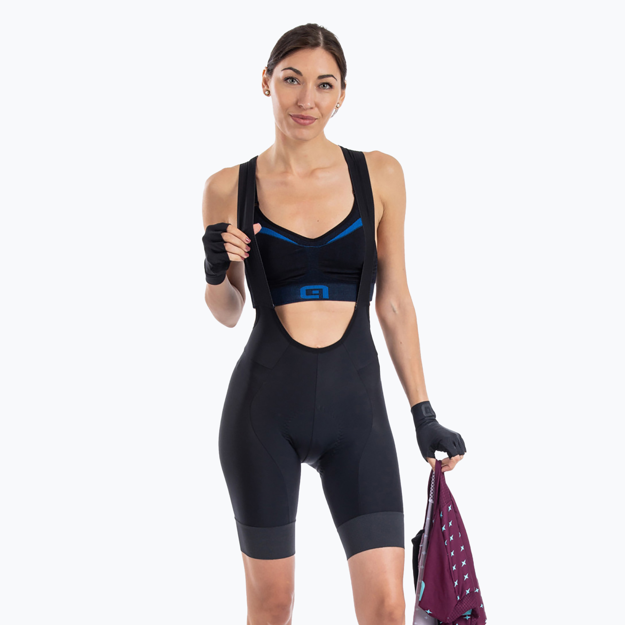 Дамски къси панталони за колоездене Alé GT 2.0 bibshorts black L21187401