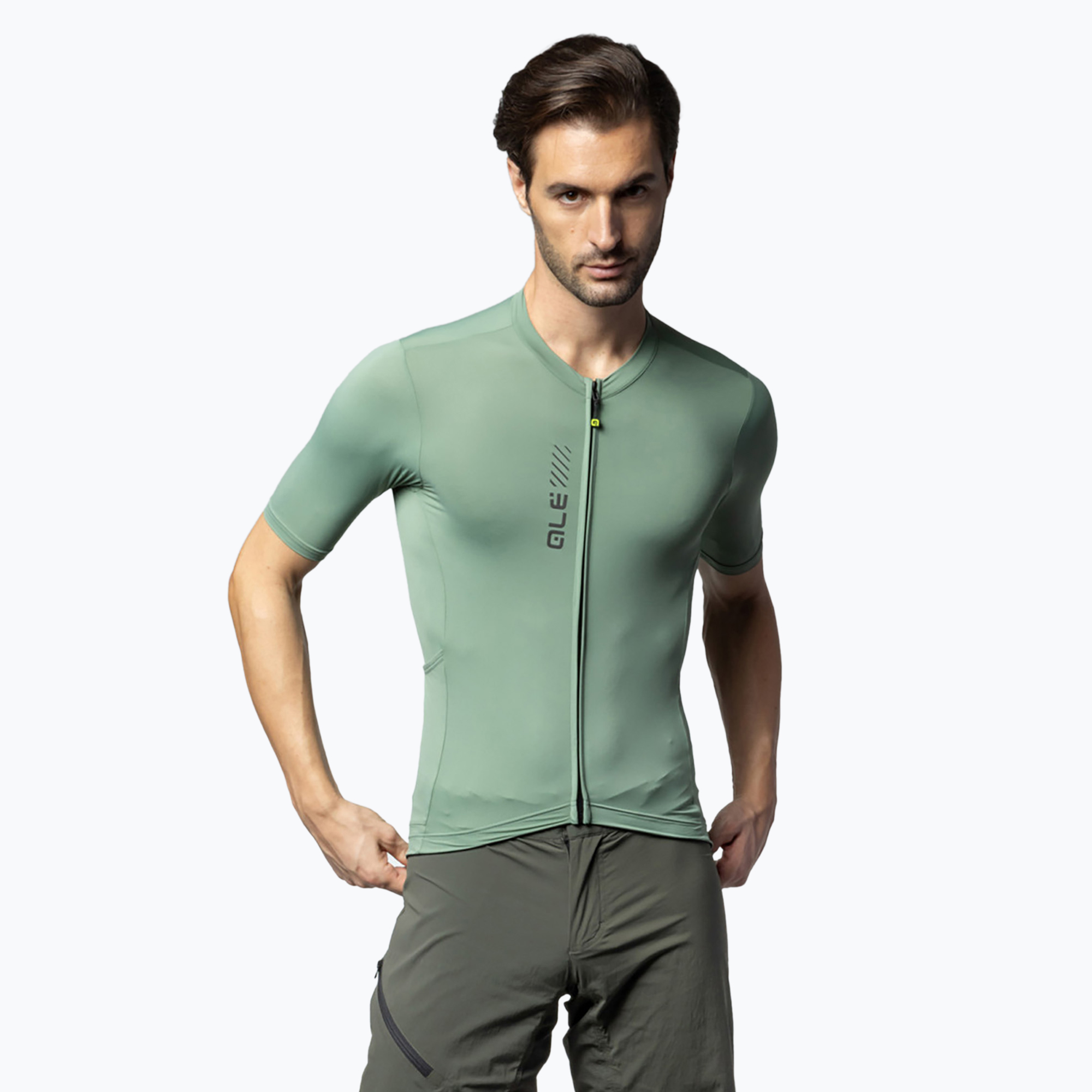 Men's Alé Color Block Off Road army green cycling jersey (XL)