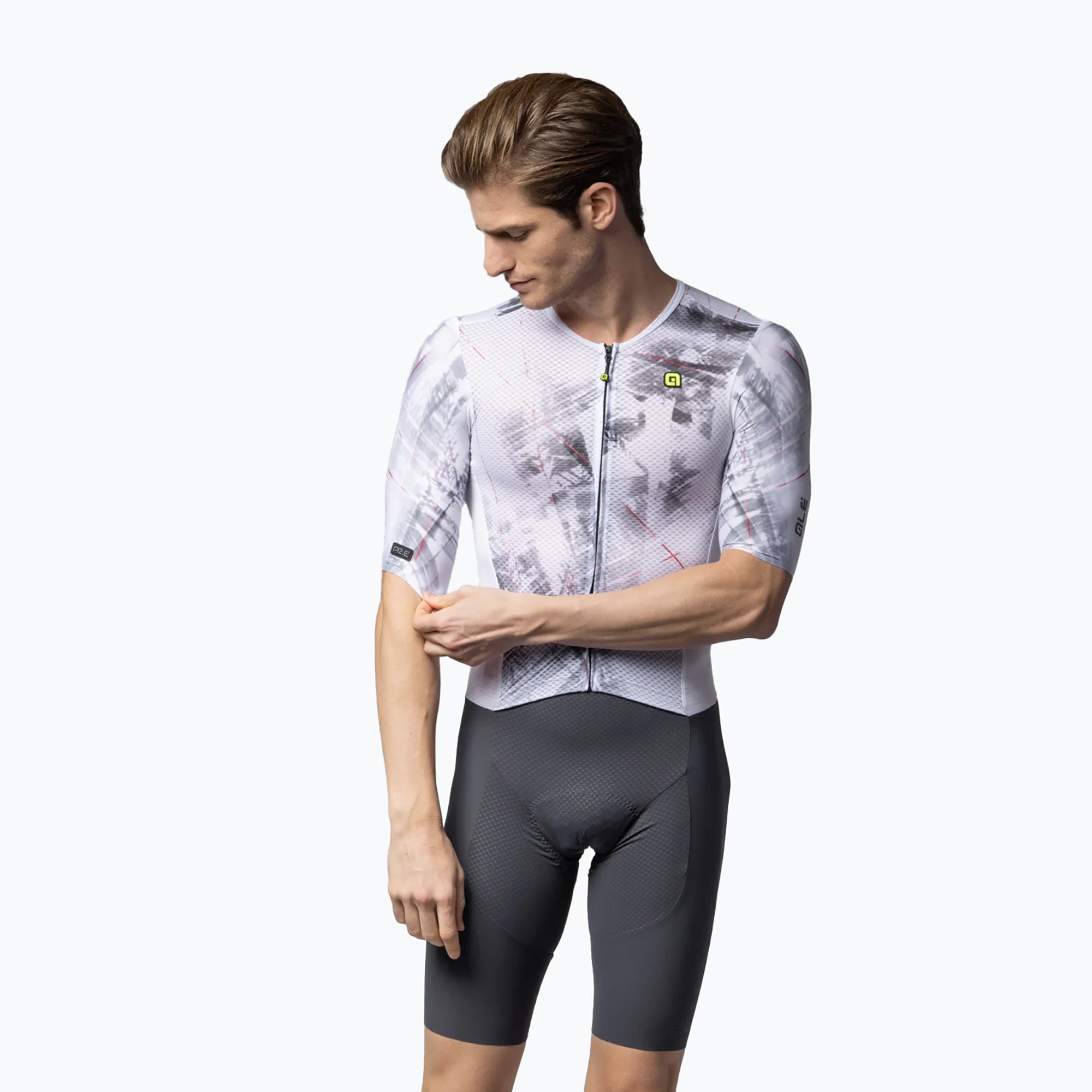 Мъжки костюм за колоездене Alé Mirror white