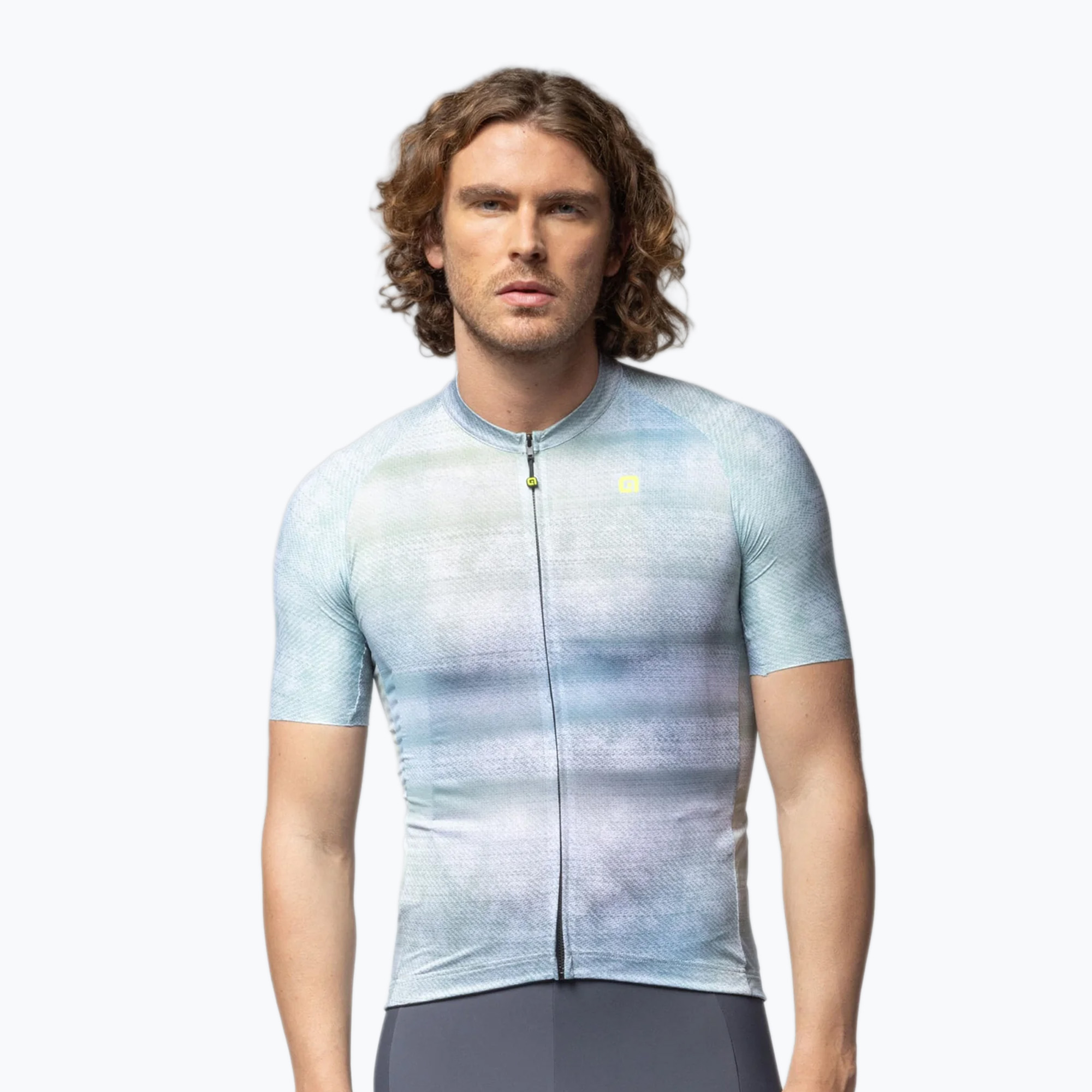 Мъжка тениска за колоездене Alé Traccia white