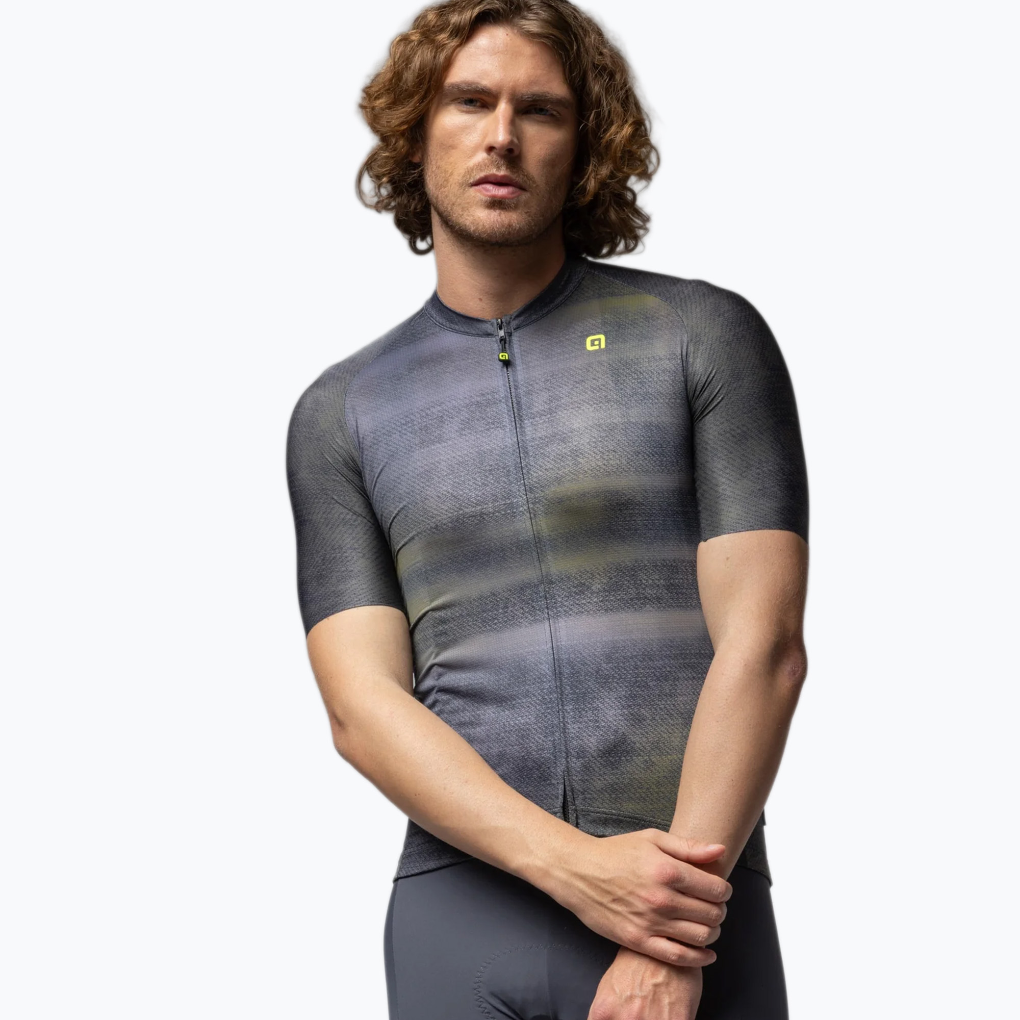 Мъжка тениска за колоездене Alé Traccia black