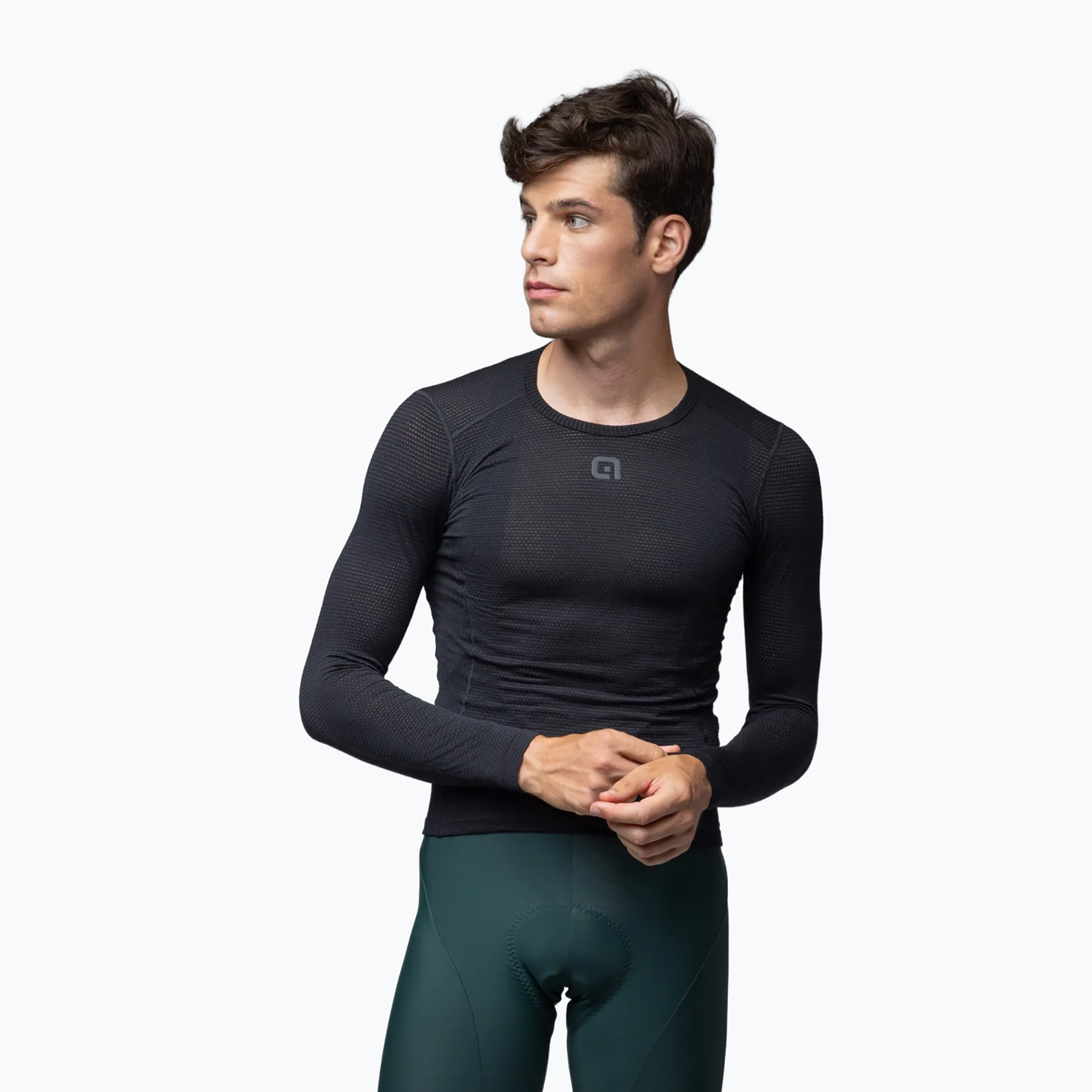 Maiou de ciclism pentru bărbați Alé Merino LS nero/black