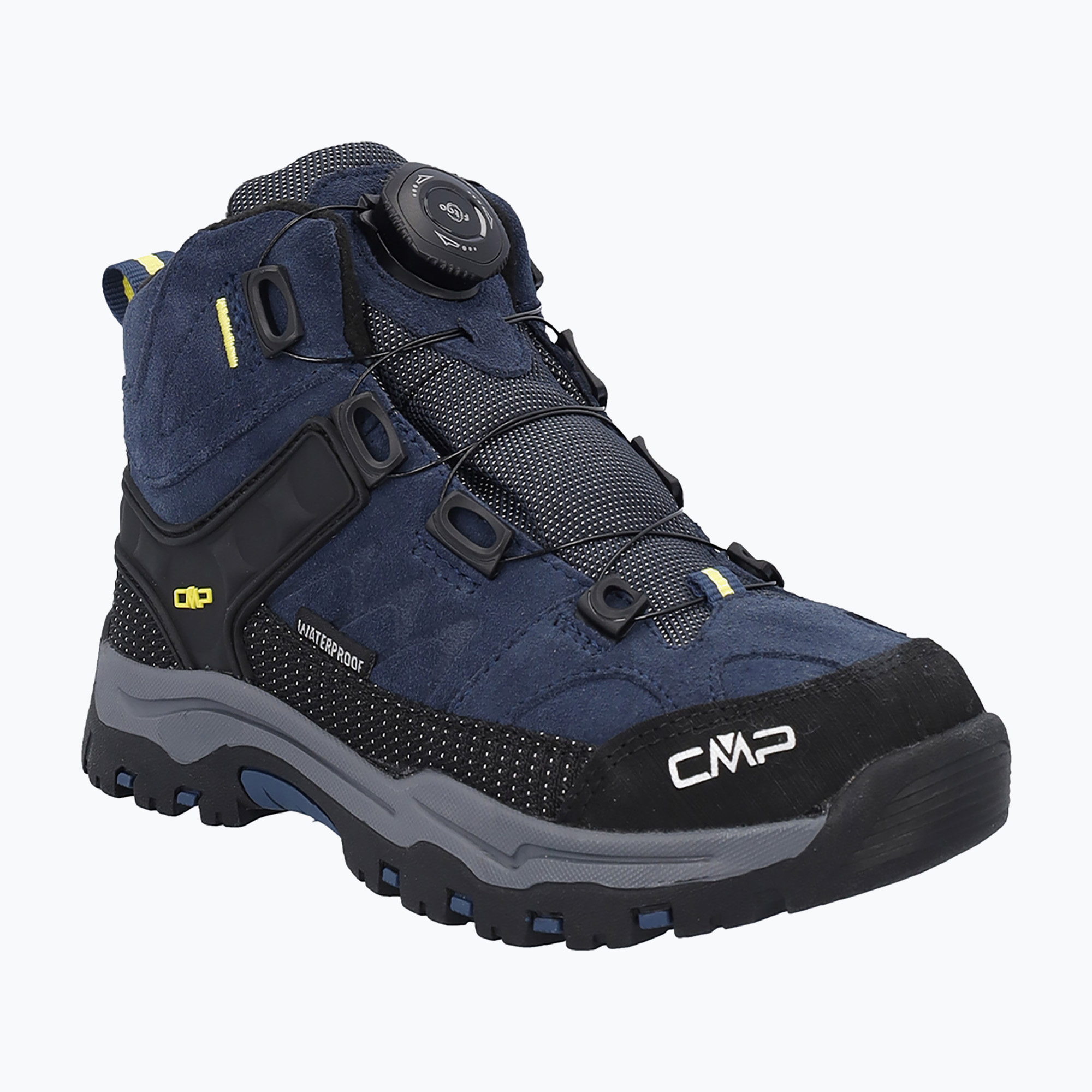 Детски обувки за трекинг CMP Kiruna Mid Fitgo Fleece Wp blue ink/yellow