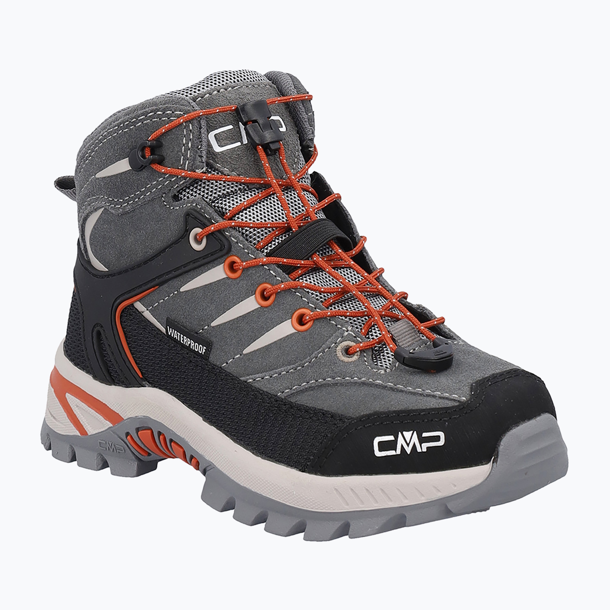 Detské turistické topánky CMP Rigel 2.0 Mid Waterproof grey/brick