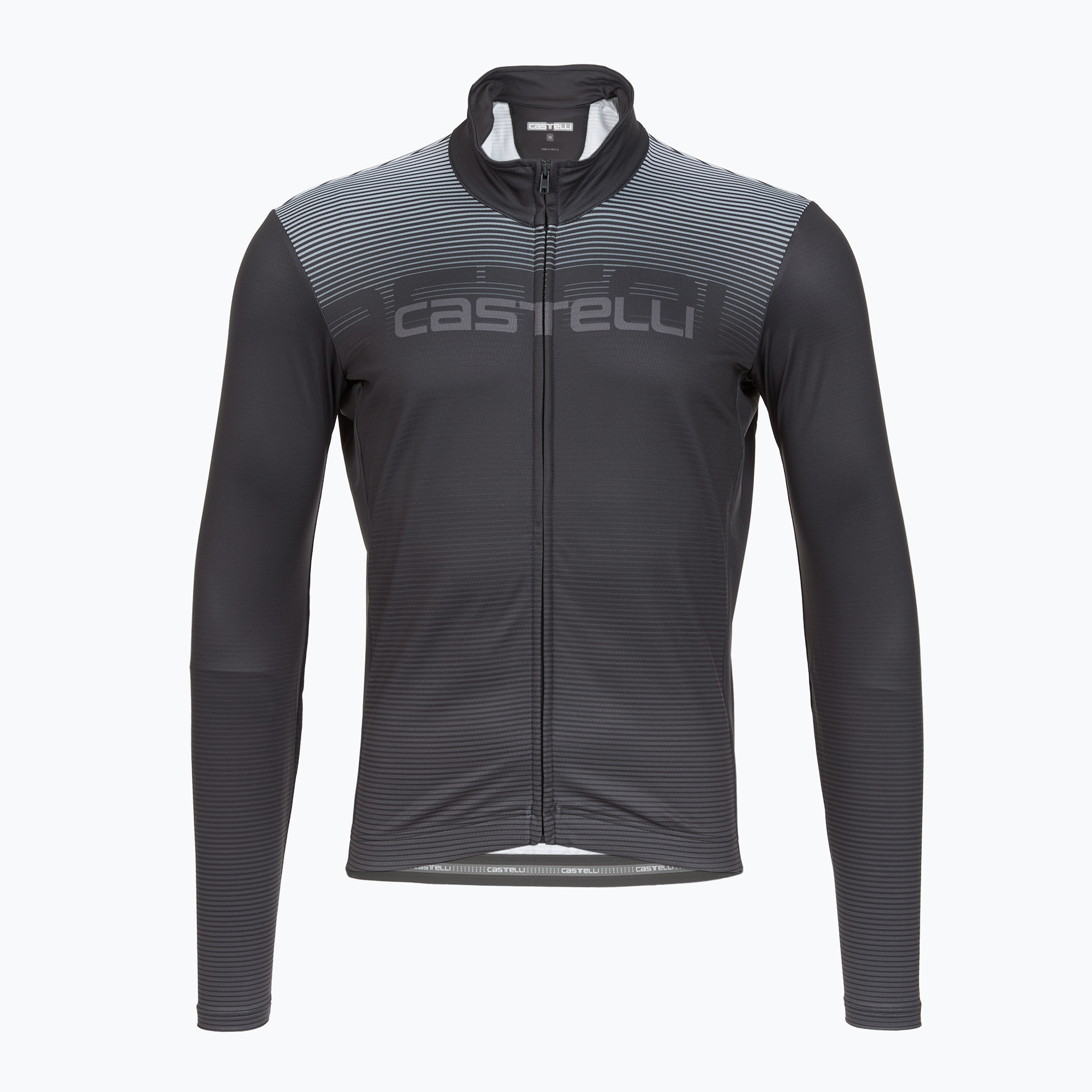 Мъжка блуза с дълъг ръкав за колоездене Castelli Apice Thermal dark grey/smoky grey/silver grey