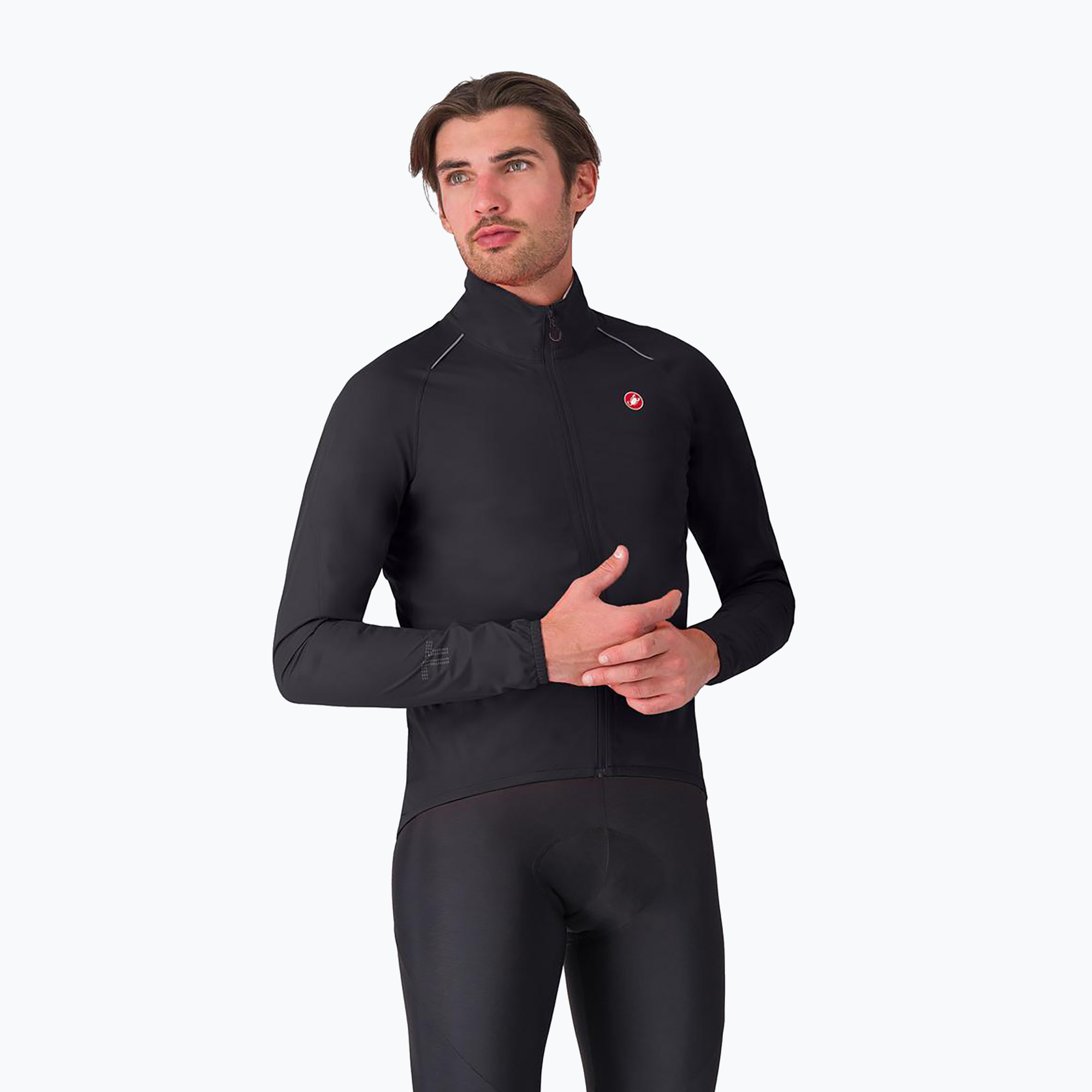 Мъжко яке за колоездене Castelli Emergency 3 Rain Jacket light black