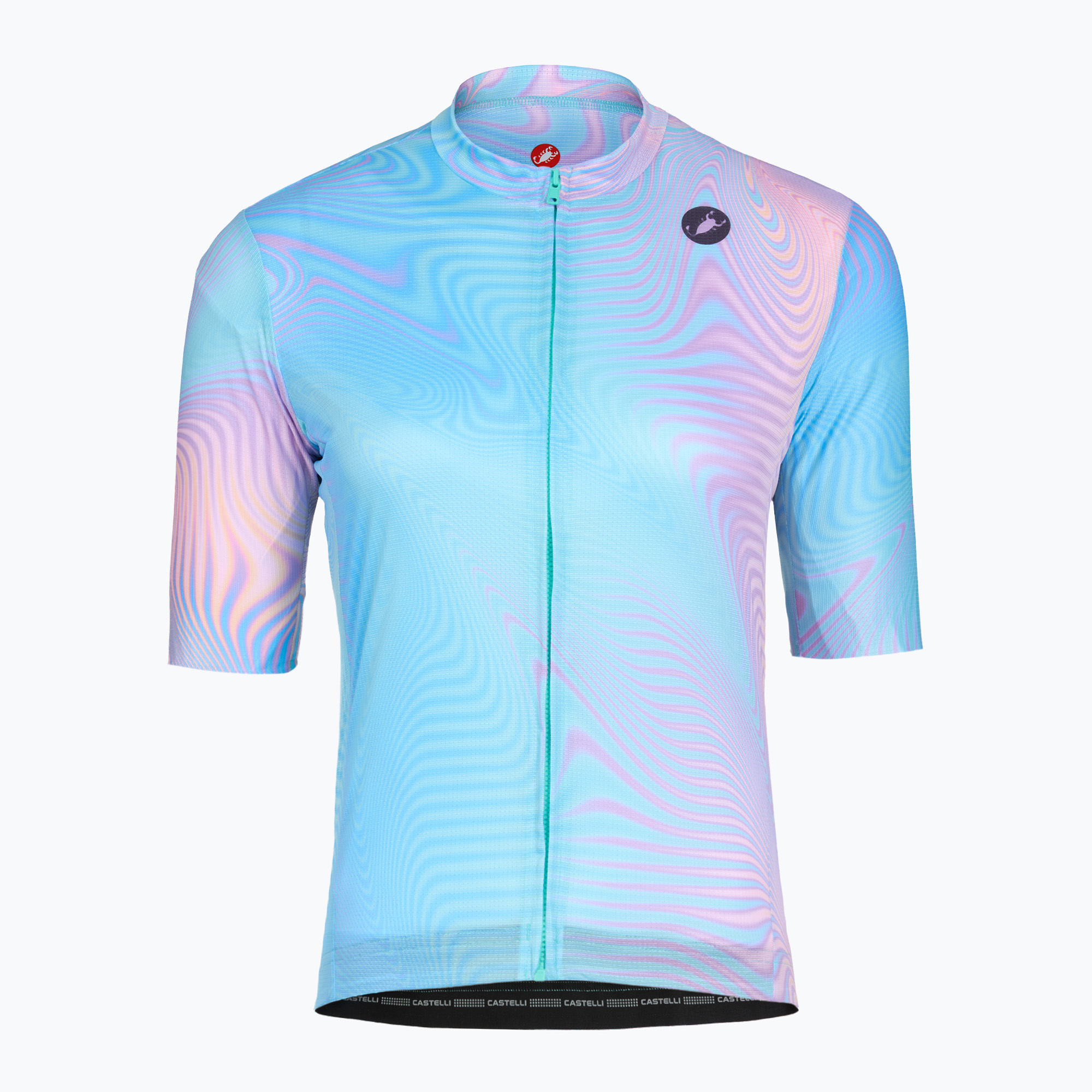 Дамска тениска за колоездене Castelli Cosmic Vortex multicolor pink green