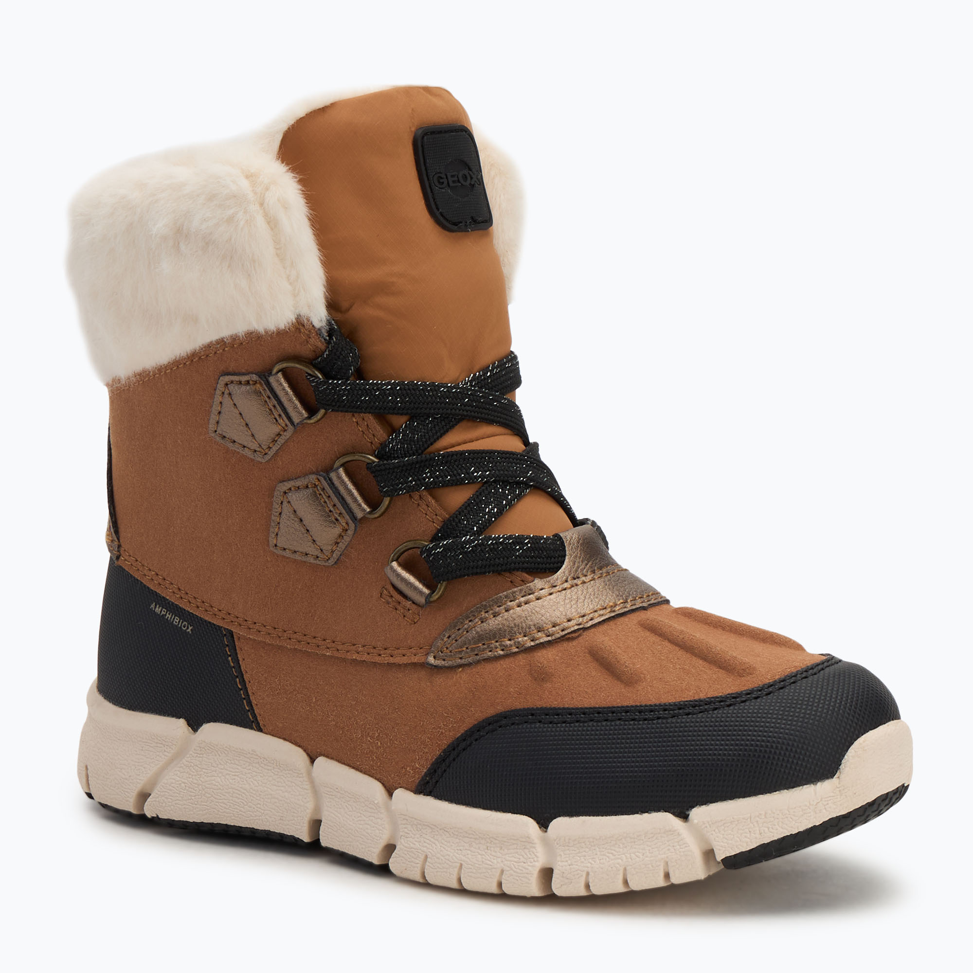 Geox Flexyper ABX whisky / black detské snehové topánky (Flexyper ABX J46APA0AU50C6175)