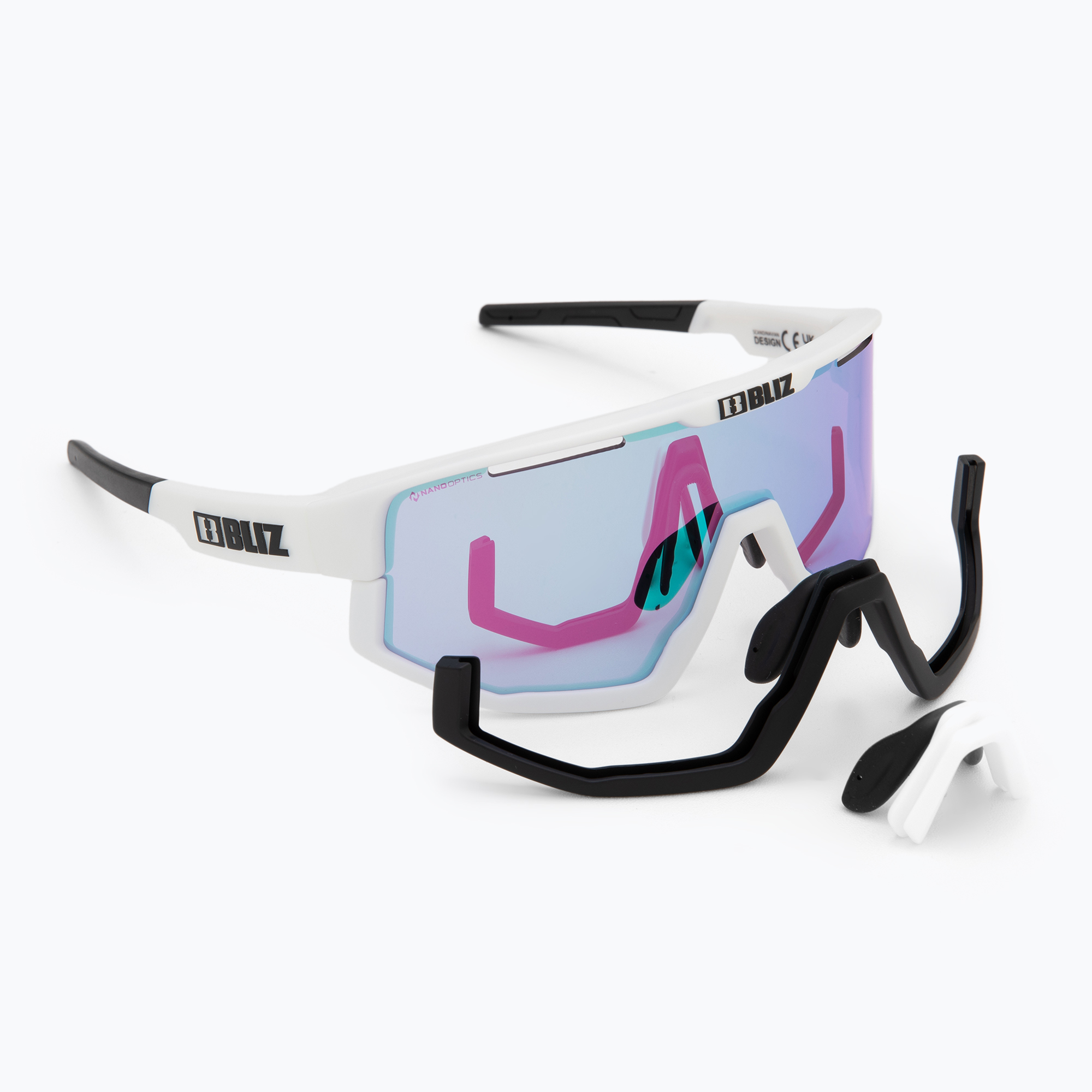 Слънчеви очила Bliz Fusion Nano Optics Nordic Light matt white/ coral/ orange in blue multi