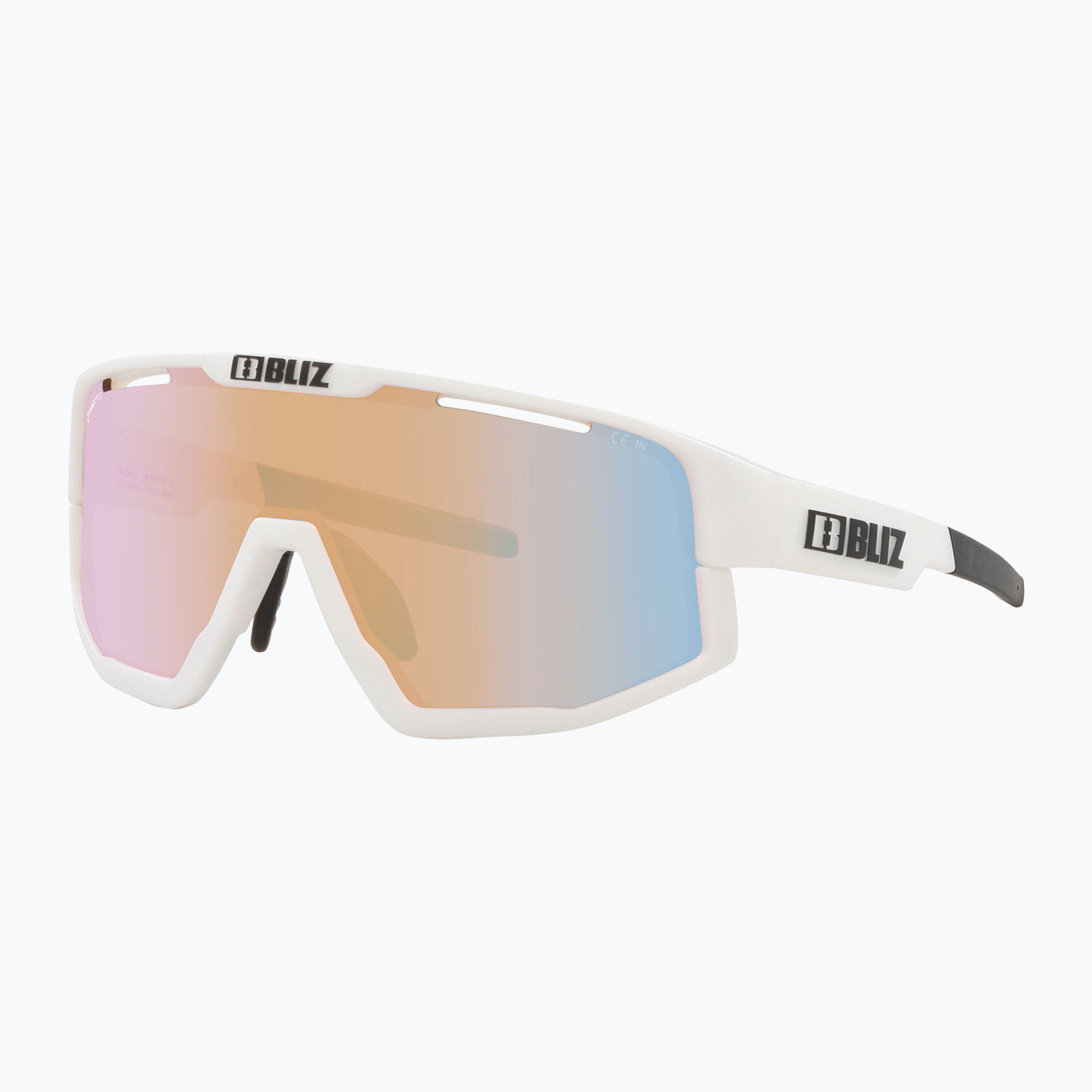 Occhiali da sole Bliz Fusion Small Nano Optics Nordic Light bianco opaco/corallo/blu arancione (Fusion Small Nano Optics Nordic Light 0ZB7013-13)
