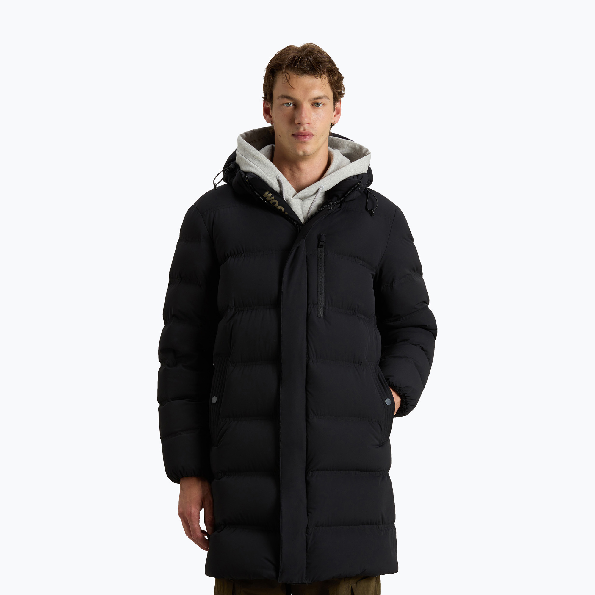 Kurtka męska Woolrich Matt Stretch Long Puffer black 