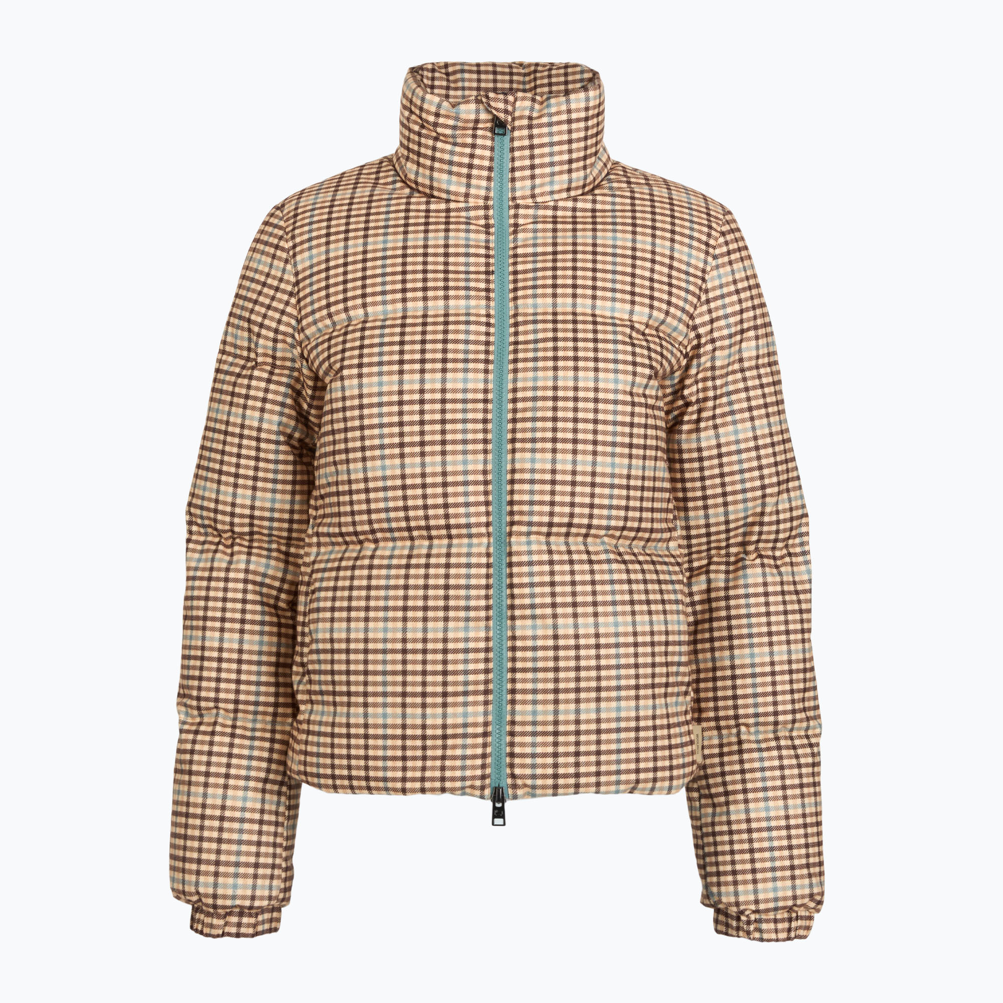 Kurtka damska Woolrich Printed Wool beige check 