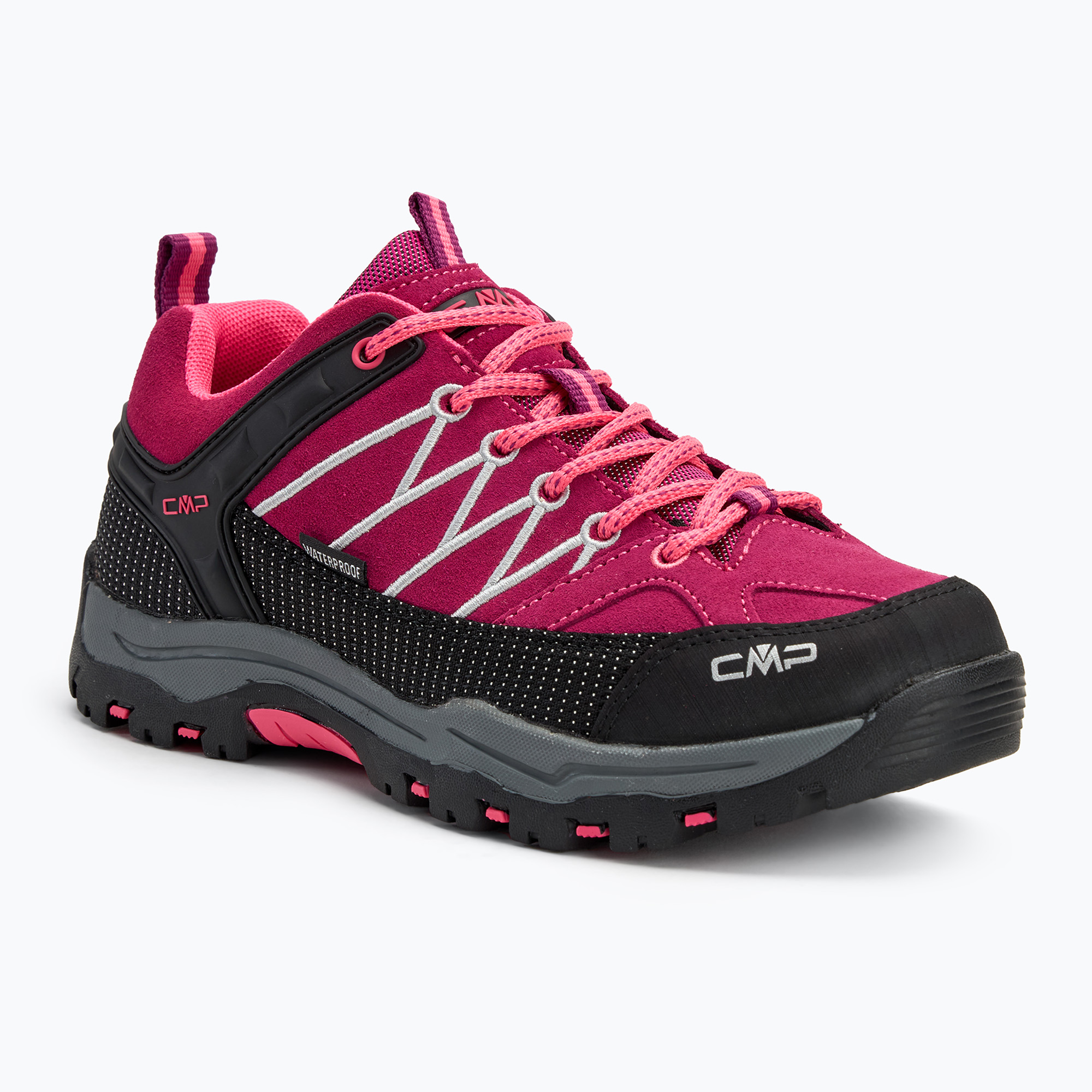 Buty trekkingowe juniorskie CMP Rigel Low Wp berry/pink fluo 