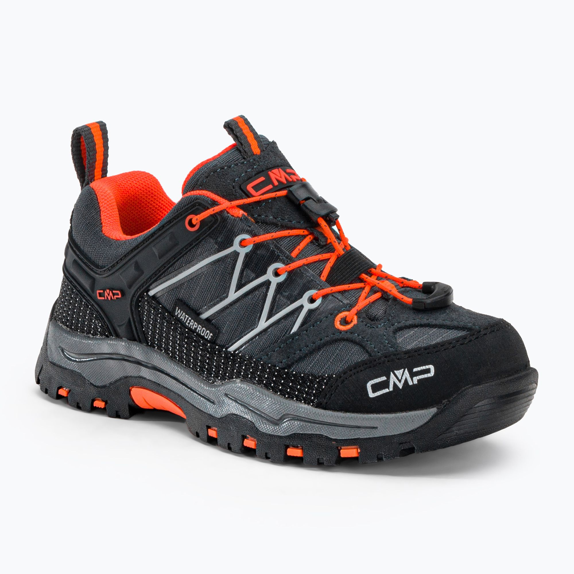 Buty trekkingowe dziecięce CMP Rigel Low Wp antracite/flash orange 