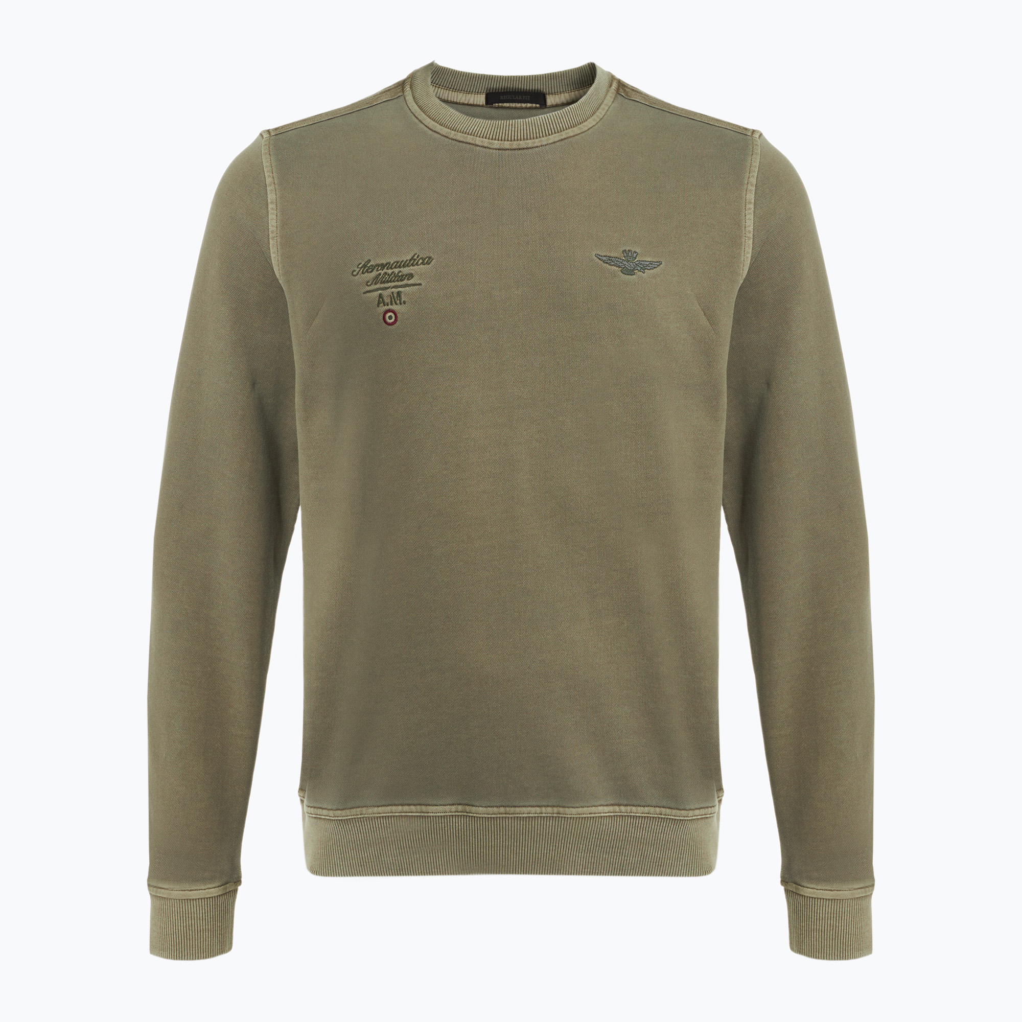 Bluza męska Aeronautica Militare Girocollo military olive washed 