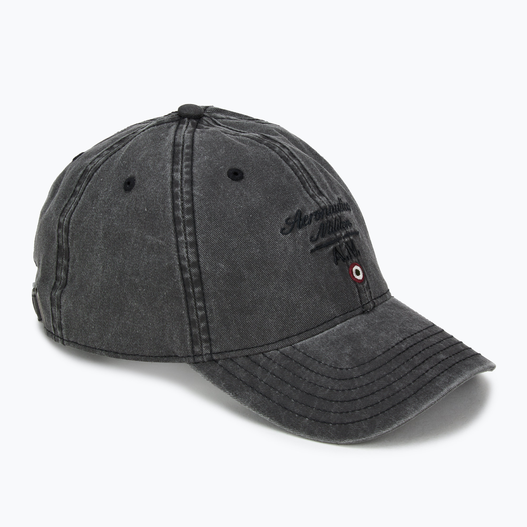Czapka z daszkiem męska Aeronautica Militare 251HA1204CT2476 black washed 