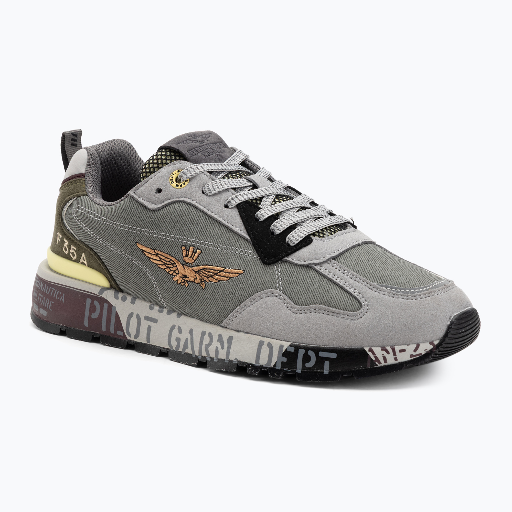 Buty męskie Aeronautica Militare 252SC0276UCT03380 miulticolor grigio/verde 