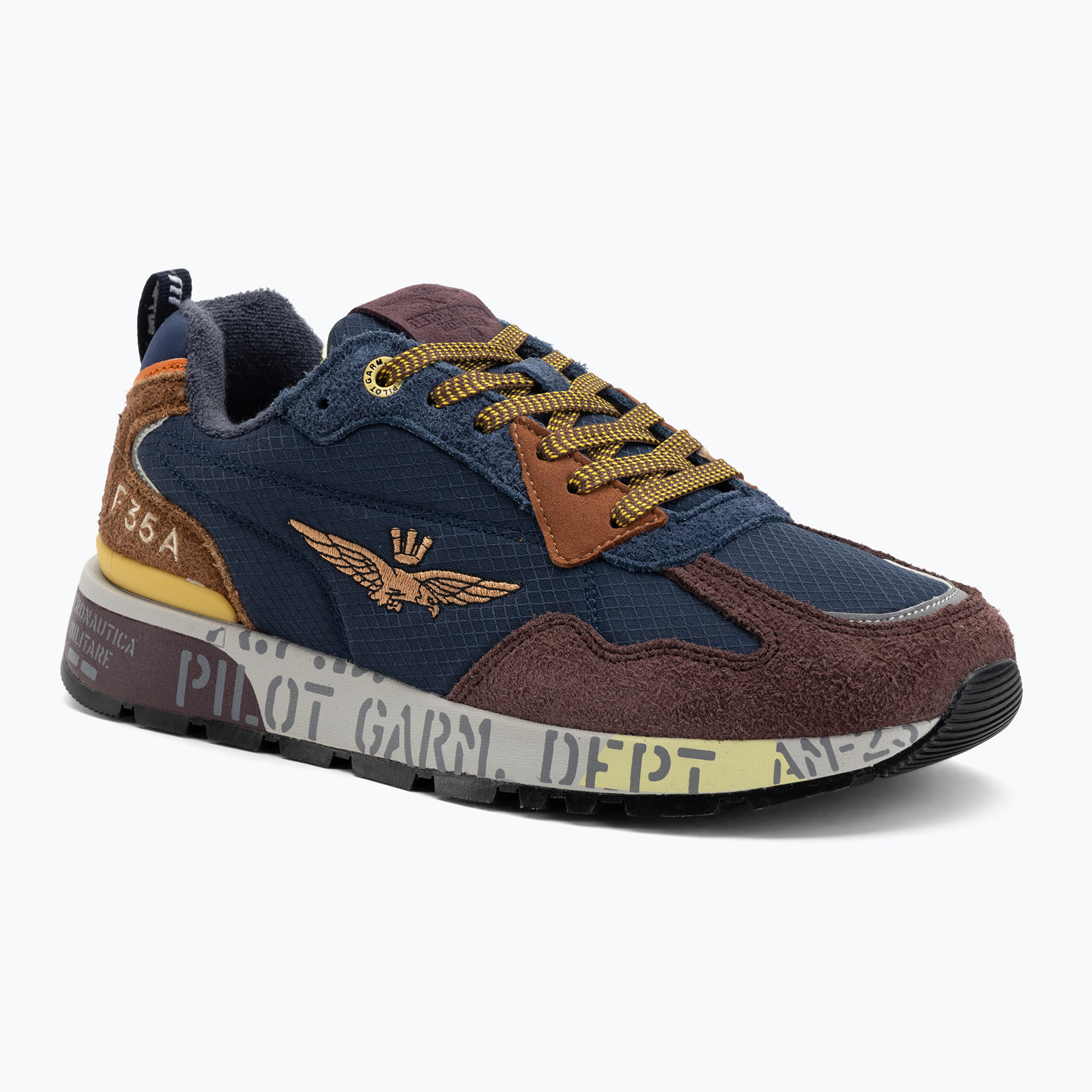 Buty męskie Aeronautica Militare 252SC0276UCT03546 multicolor blu navy/bruciato/vinaccia 