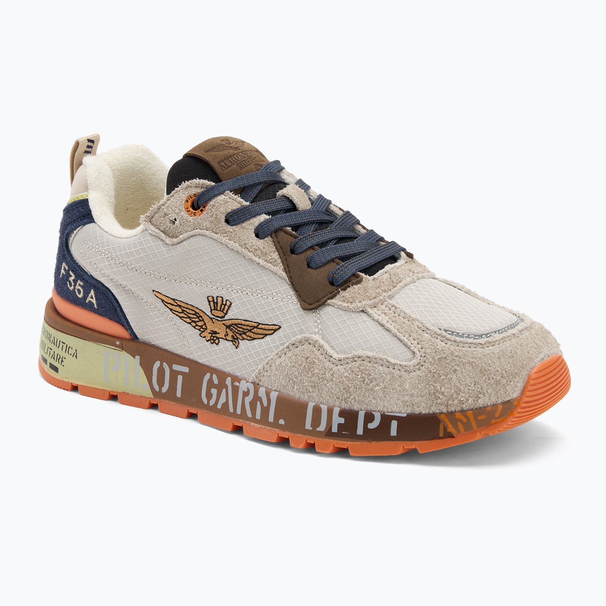 Buty męskie Aeronautica Militare 252SC0276UCT03546 multicolor beige/blu navy 