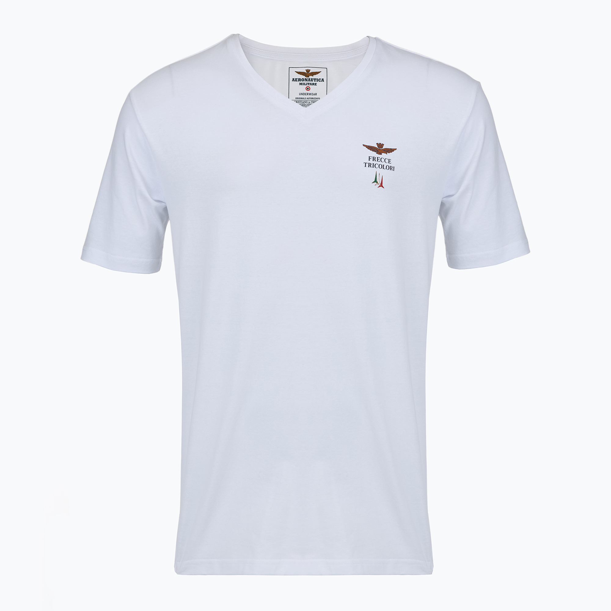 Мъжка тениска Aeronautica Militare AM1UTI006 V-Neck white