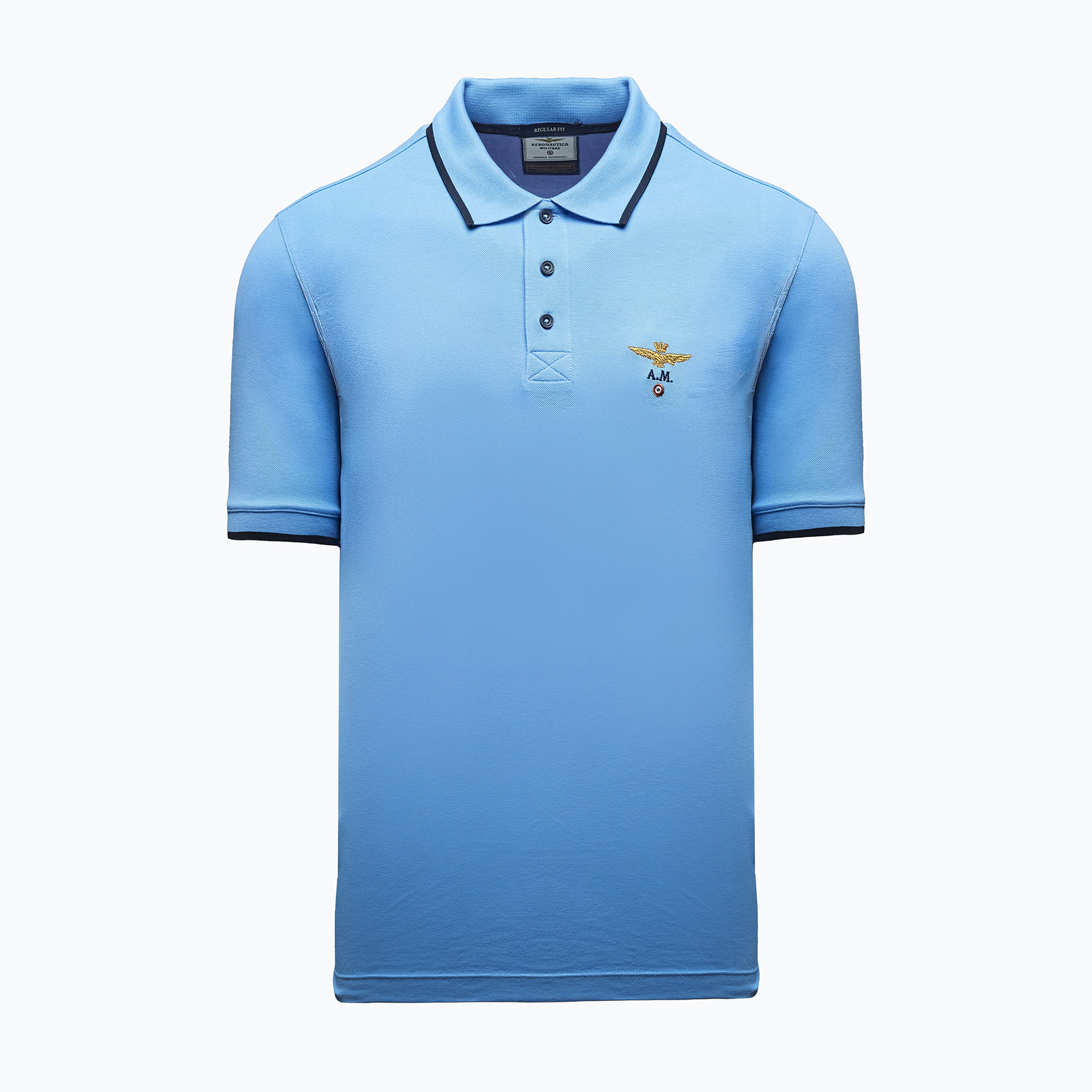 Koszulka Aeronautica Militare PO1308UP00082 Polo silver lake blue 