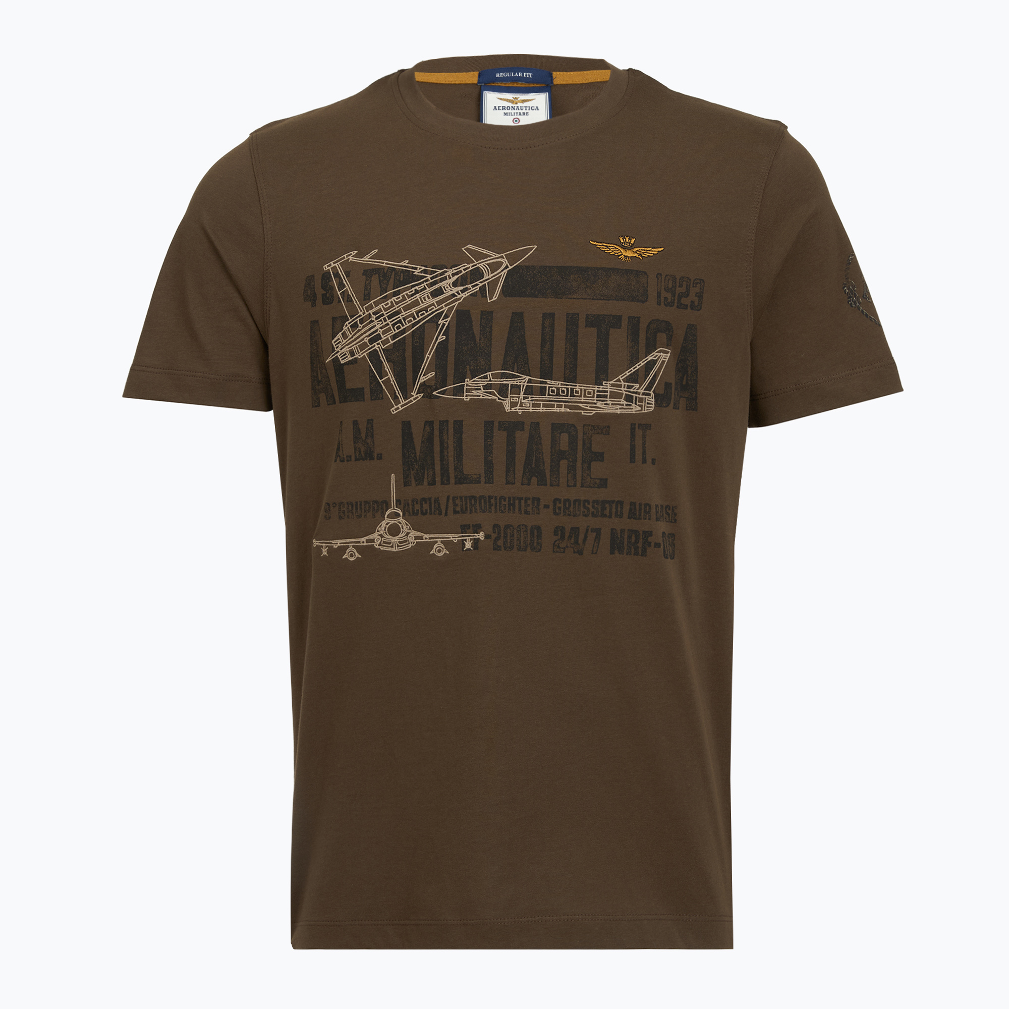 Mъжка тениска Aeronautica Militare TS2535UJ00641 chestnut brown
