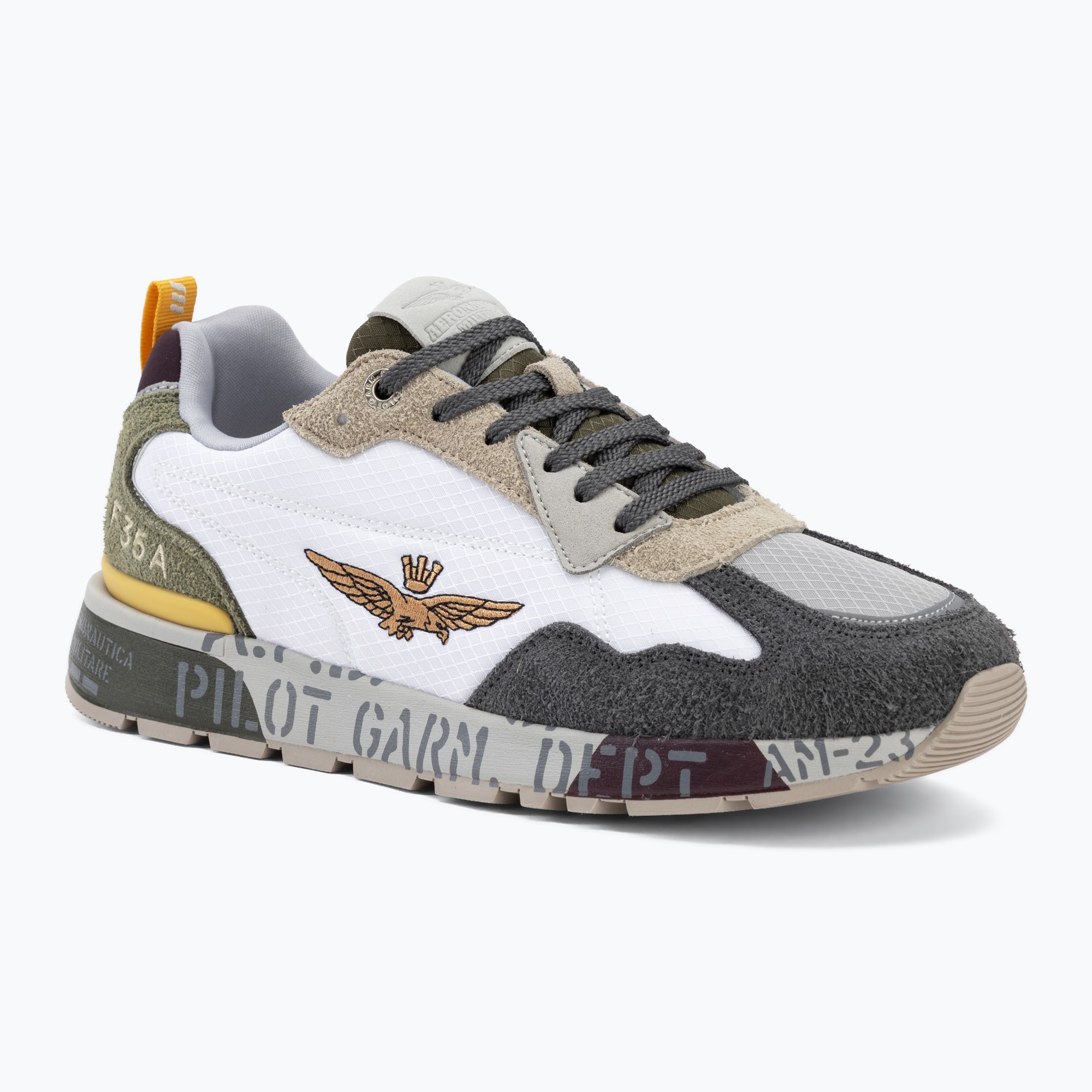 Buty męskie Aeronautica Militare SC0276UCT03546 off white/verde/marrone/grigio