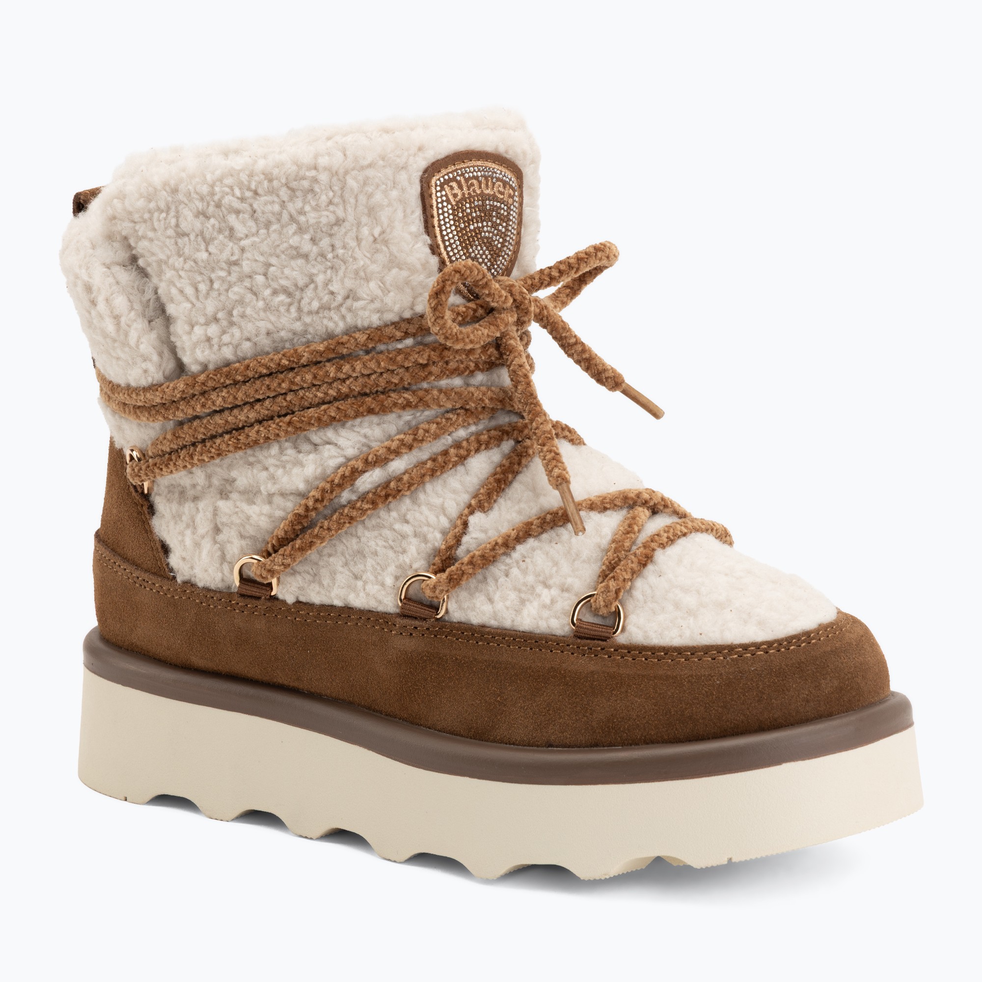 Női hótaposó Blauer USA F6DOYLE01 cream/brown (F6DOYLE01-PIL)
